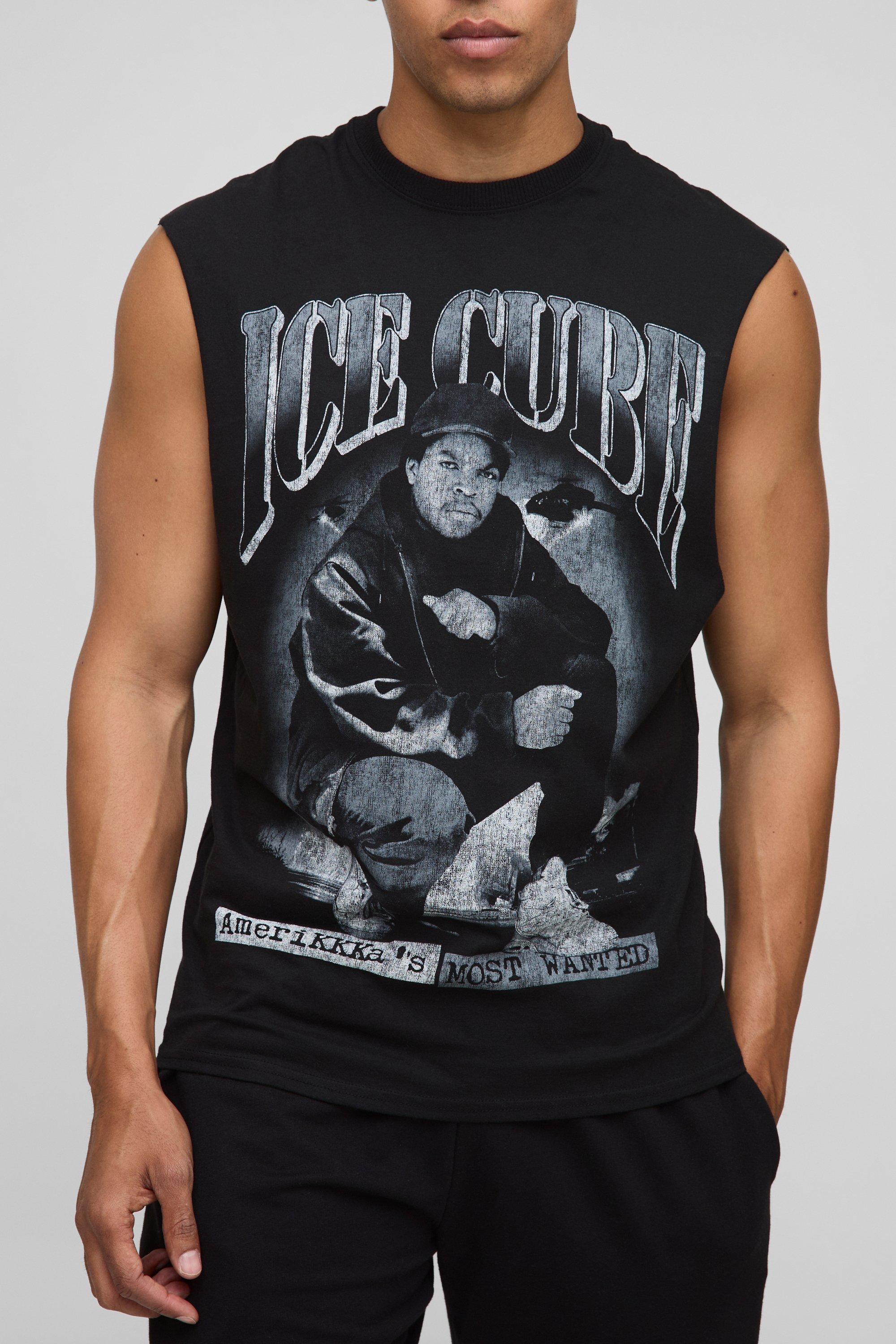 Mens Black Regular Fit Ice Cube License vest, Black