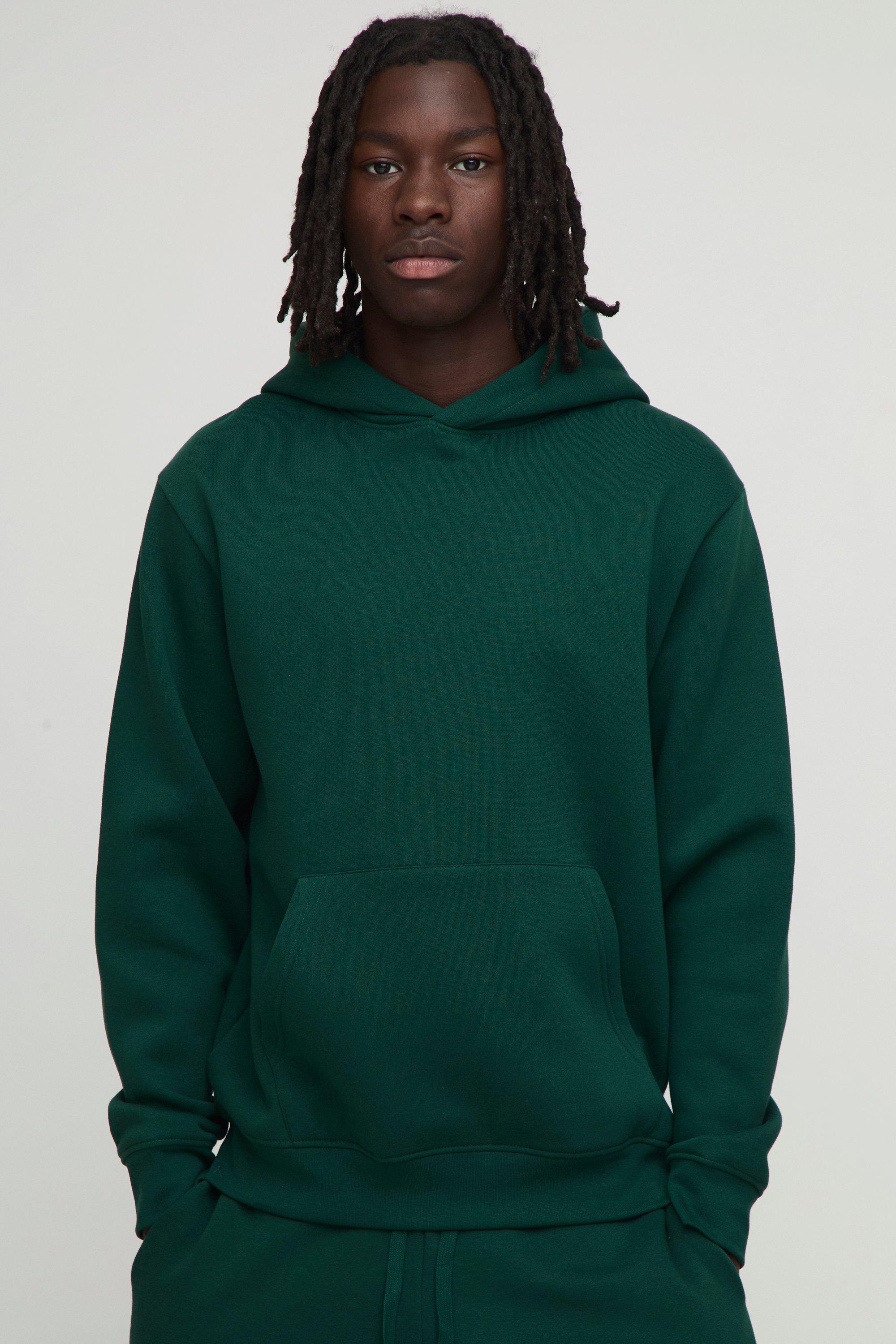 Image of Basic Regular Fit Over the Head Hoodie, Verde