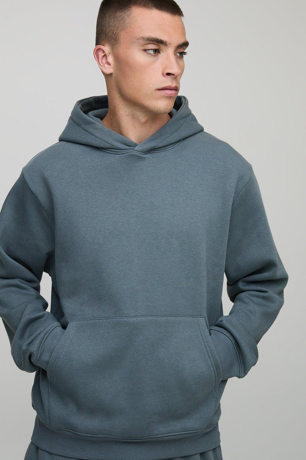 Image of Basic Regular Fit Over the Head Hoodie, Grigio