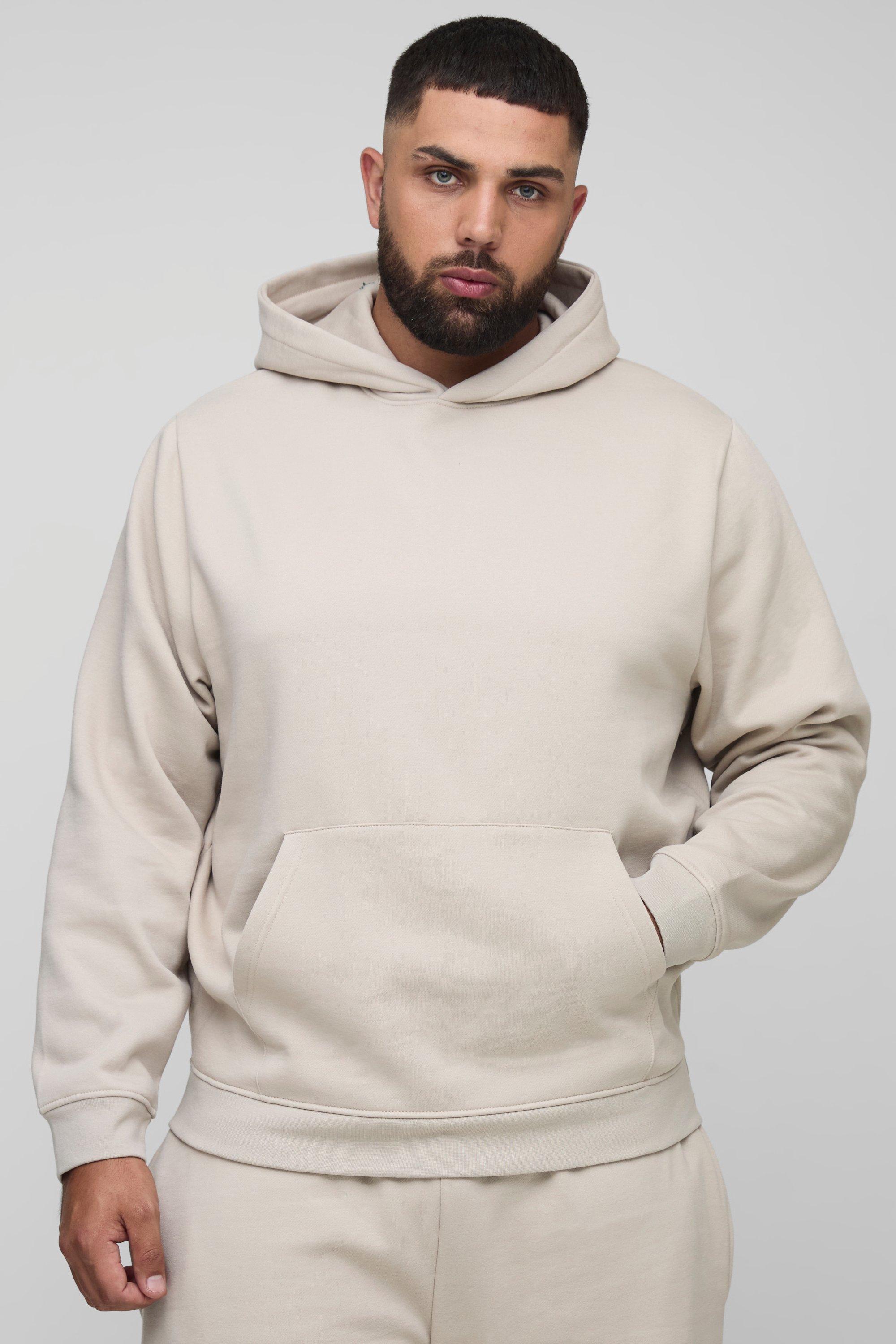 Image of Plus Basic Regular Fit Over the Head Hoodie, Beige