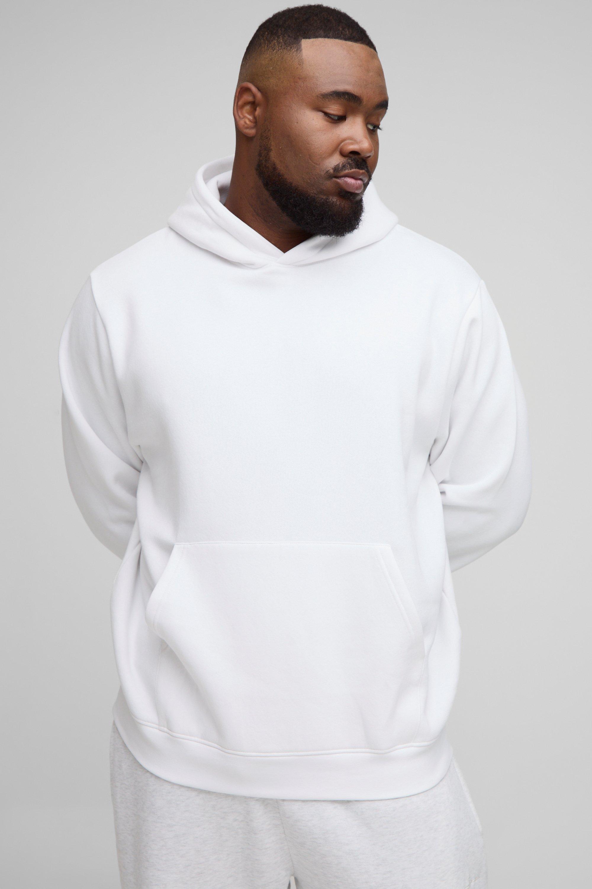 Image of Plus Basic Regular Fit Over the Head Hoodie, Bianco