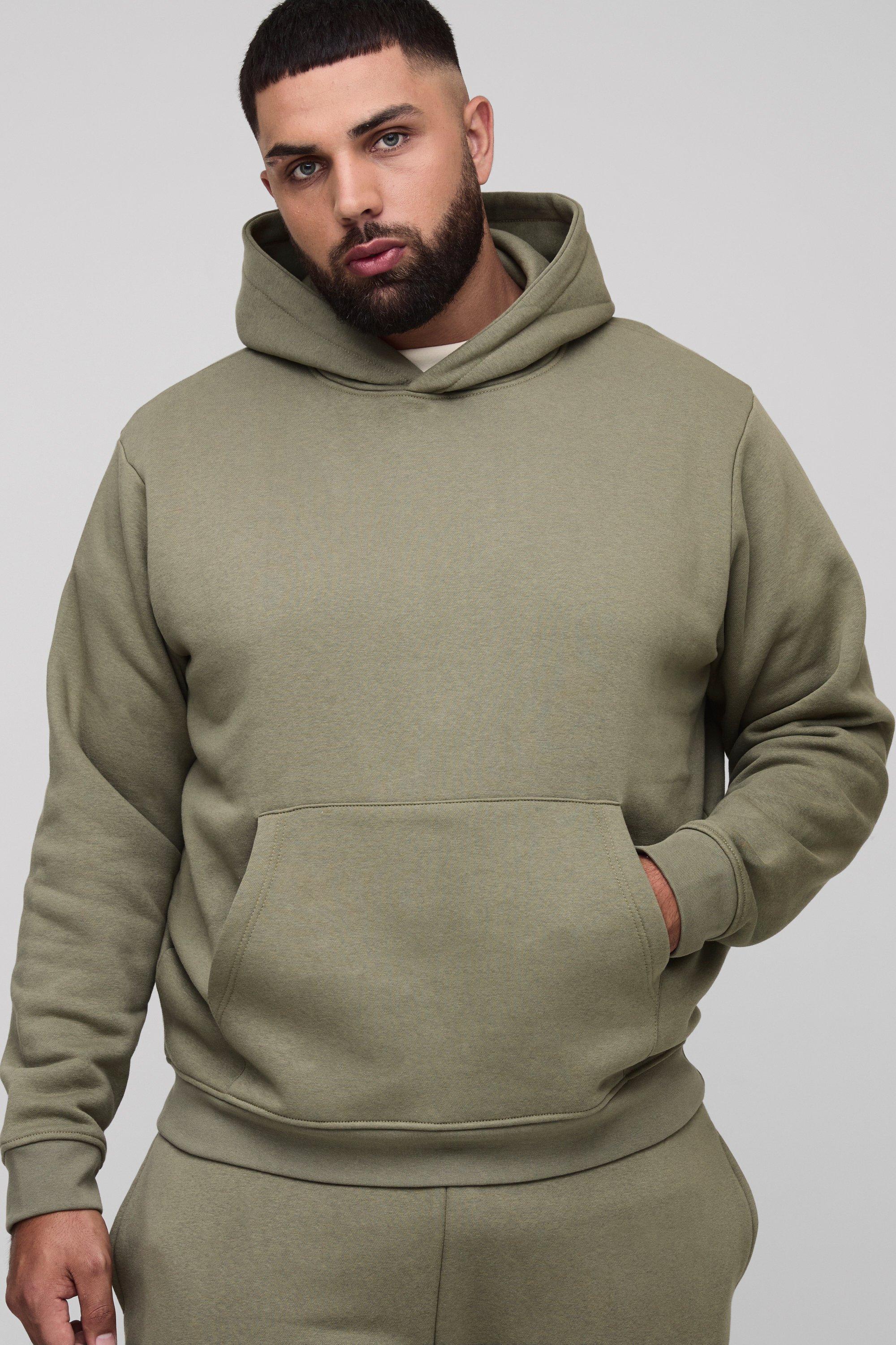 Image of Plus Basic Regular Fit Over the Head Hoodie, Verde