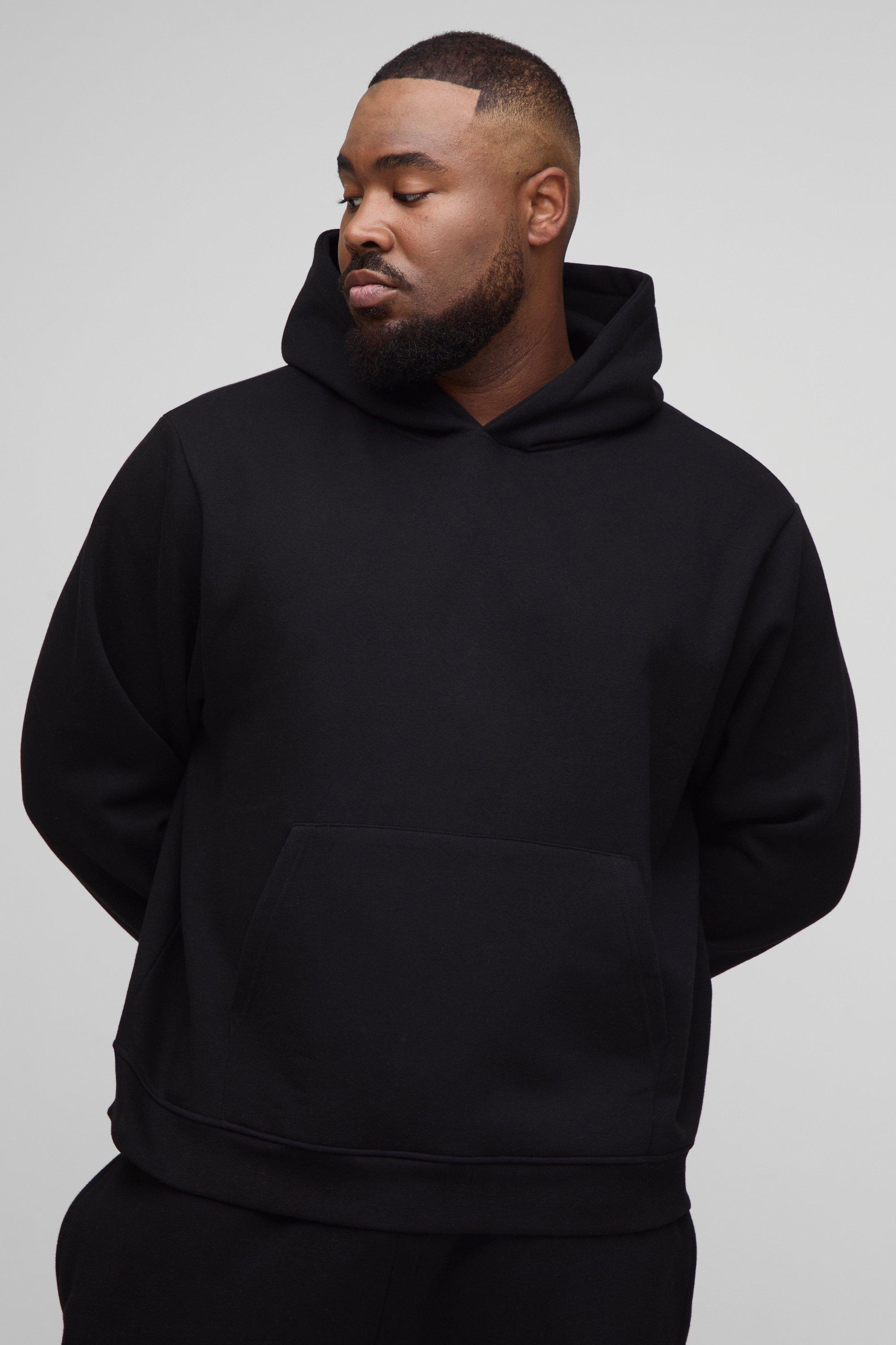 Image of Plus Basic Boxy Over the Head Hoodie, Nero
