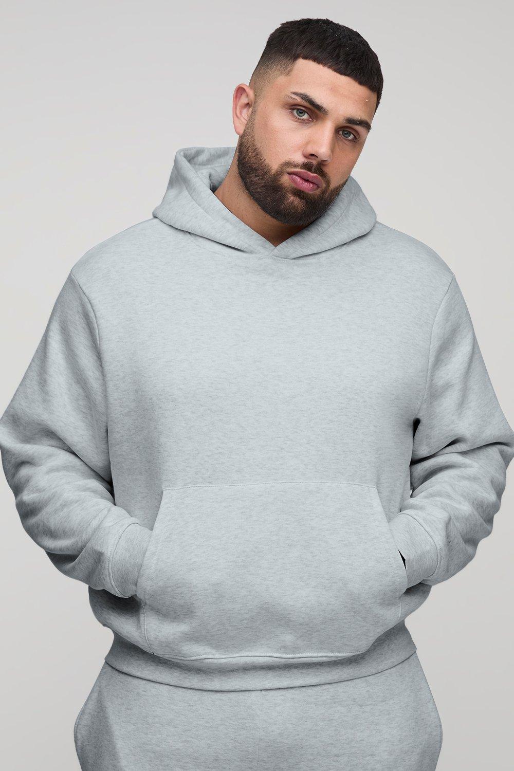 Image of Plus Basic Boxy Over the Head Hoodie, Grigio