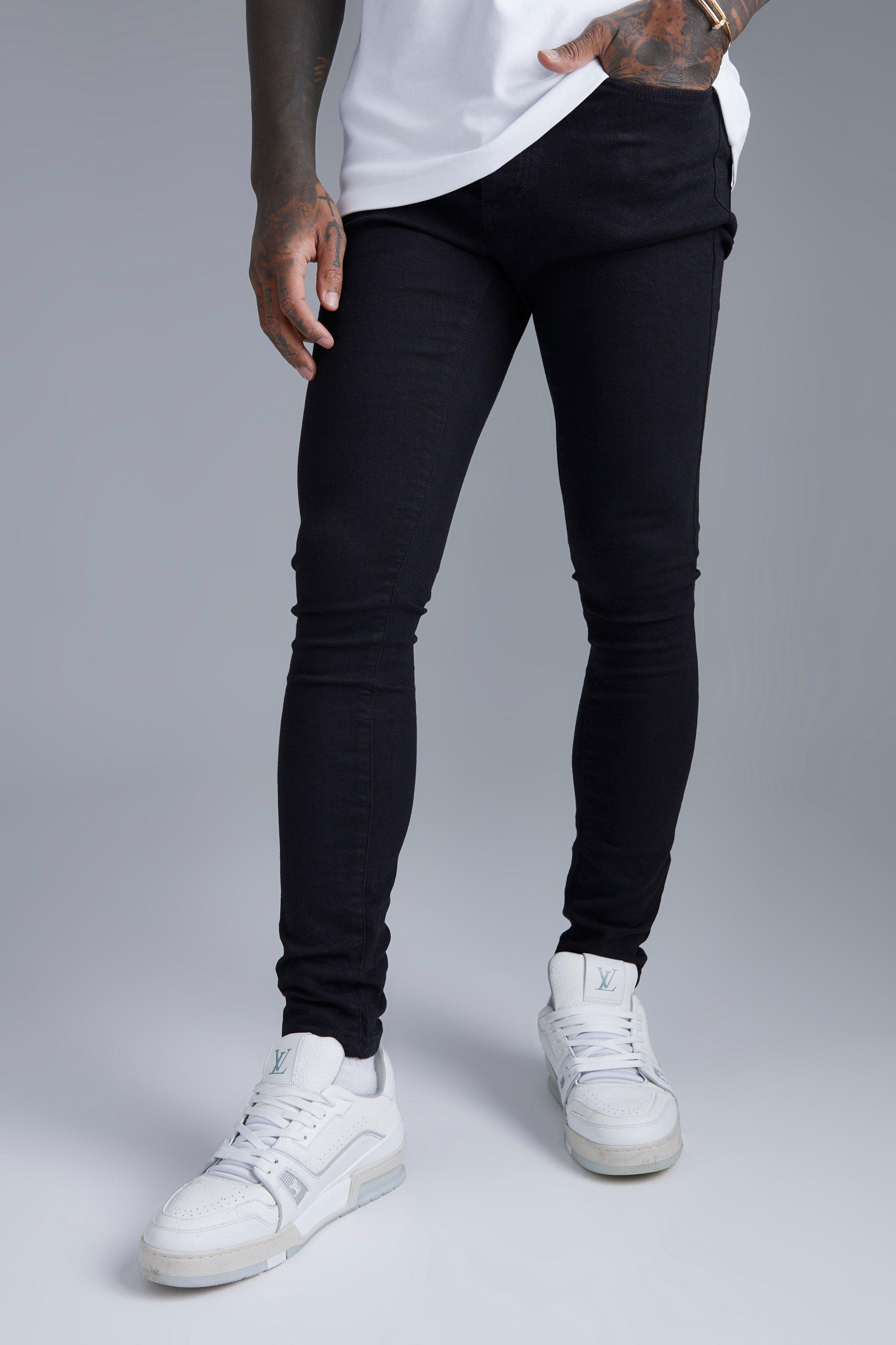 Image of Super Skinny Stretch Washed Jeans, Nero