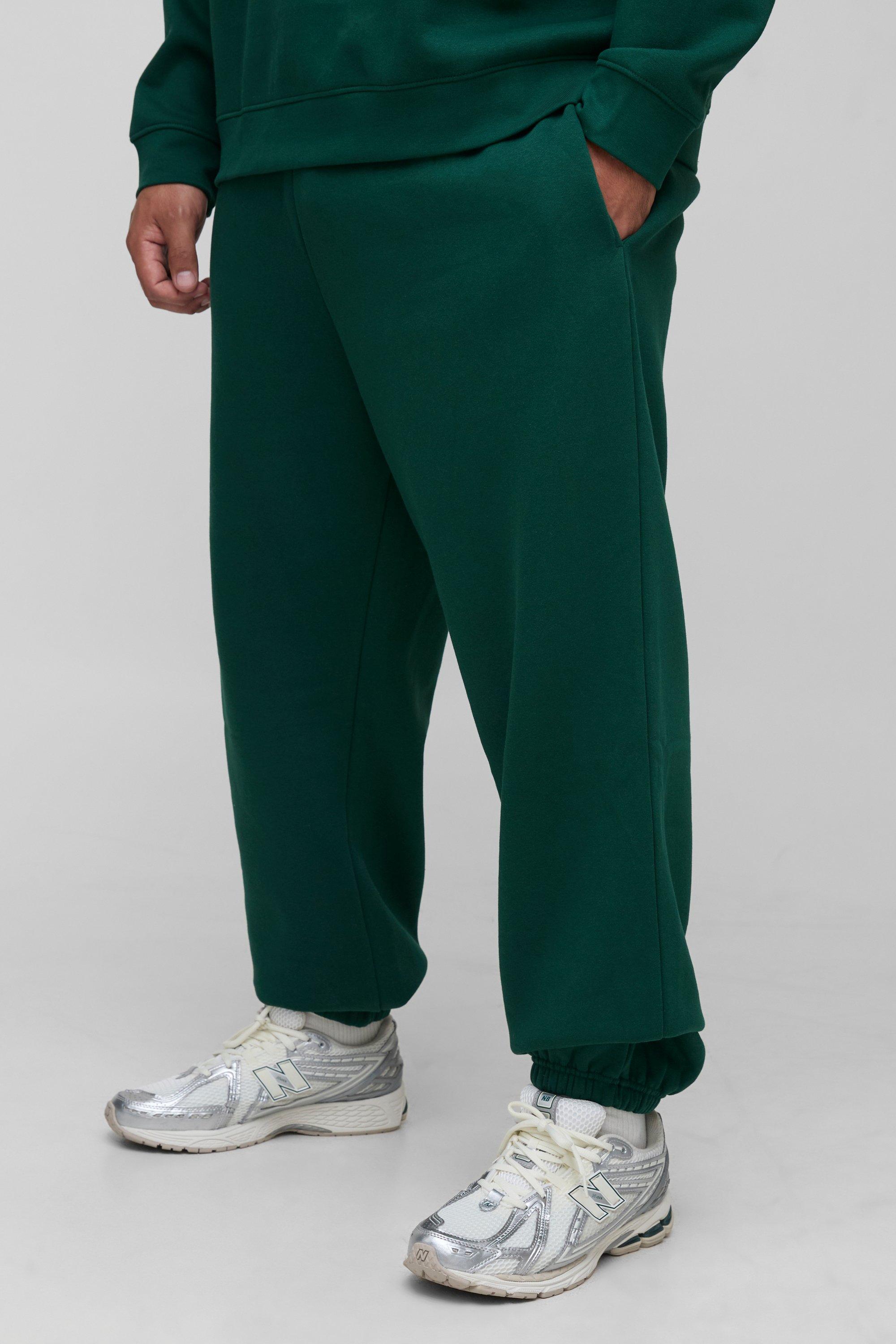 Mens Green Plus Basic Oversized Jogger, Green