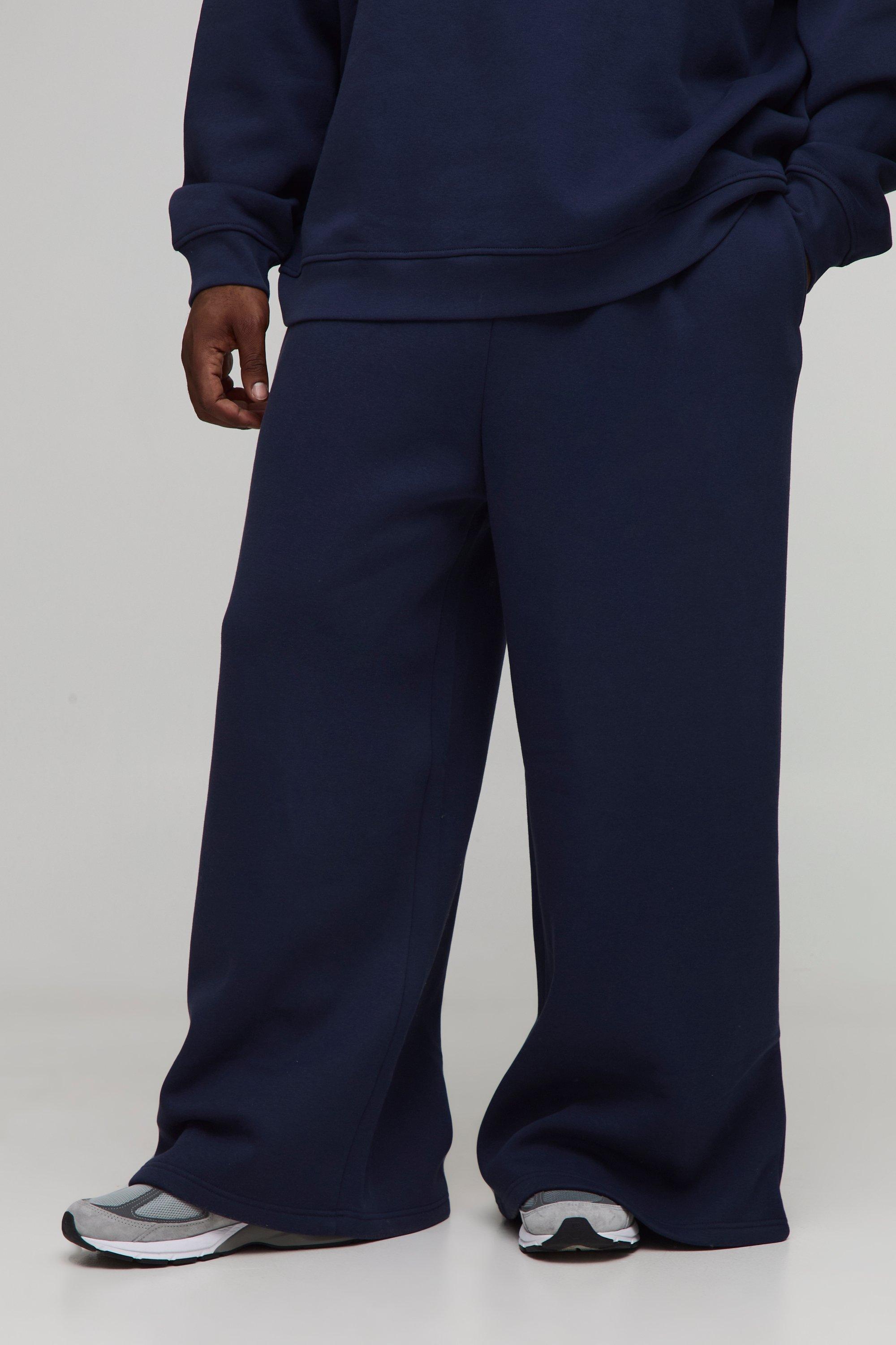 Image of Plus Basic Extreme Wide Leg Joggers, Navy