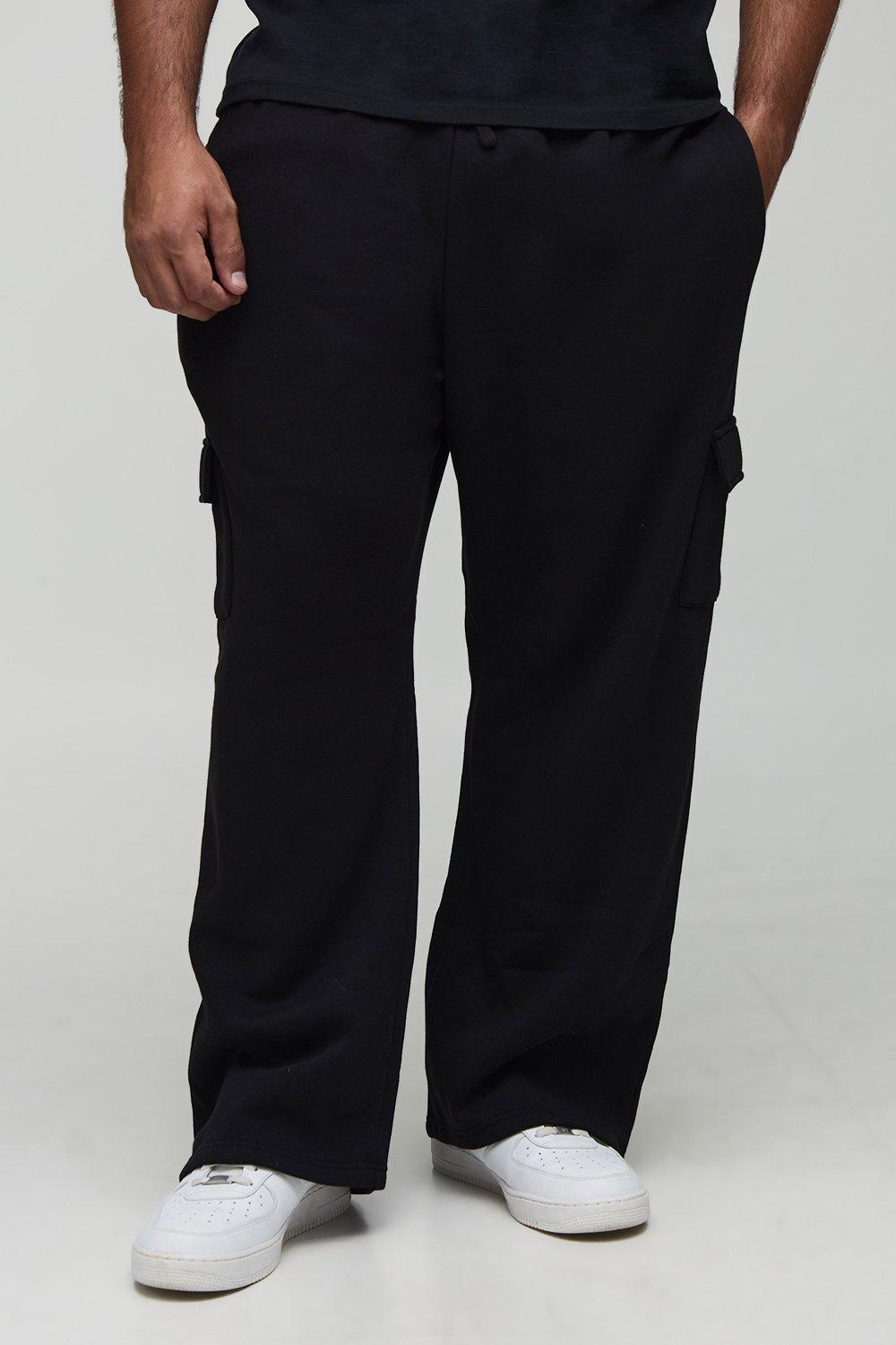 Image of Plus Basic Straight Leg Cargo Jogger, Nero