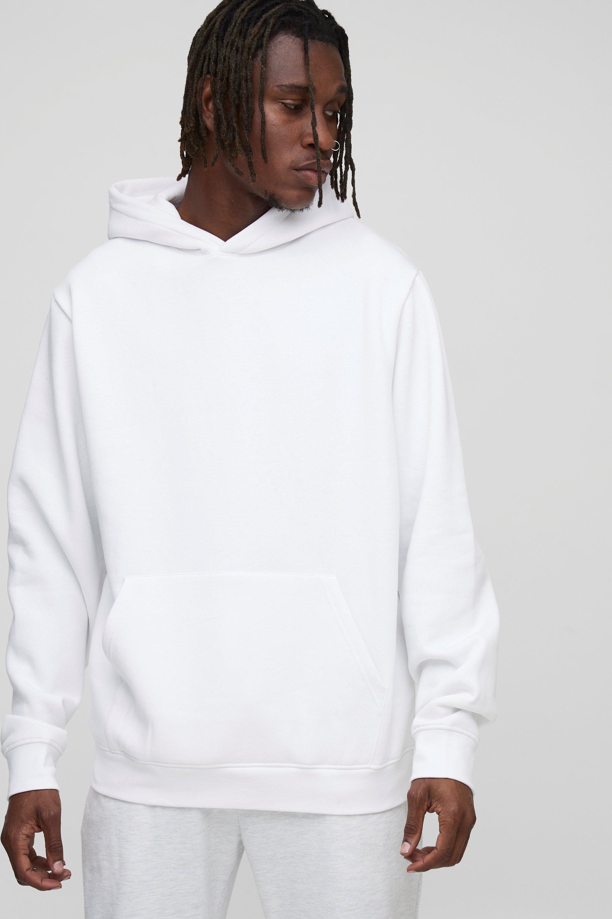 Image of Tall Basic Regular Fit Over the Head Hoodie, Bianco