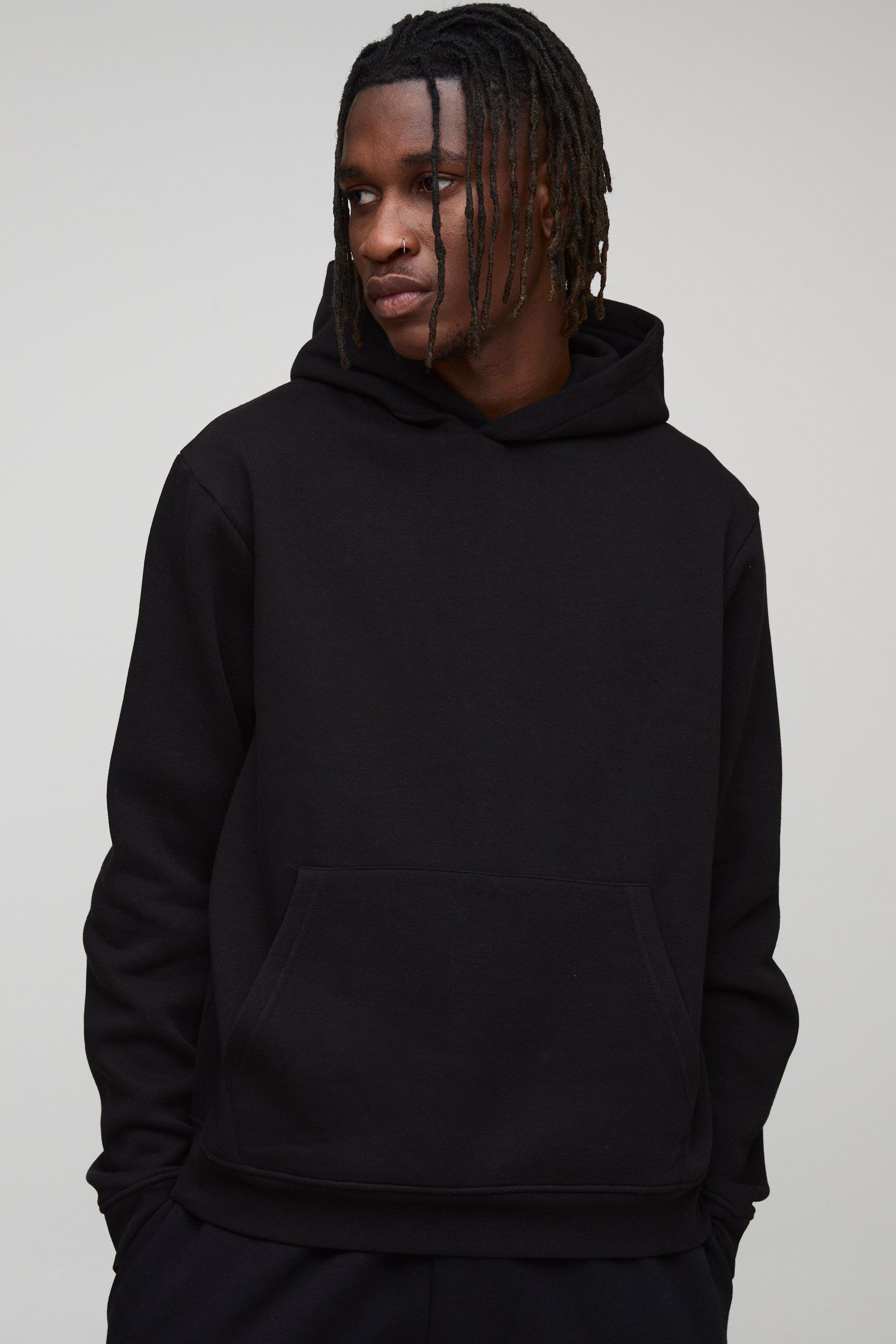 Image of Tall Basic Boxy Over the Head Hoodie, Nero