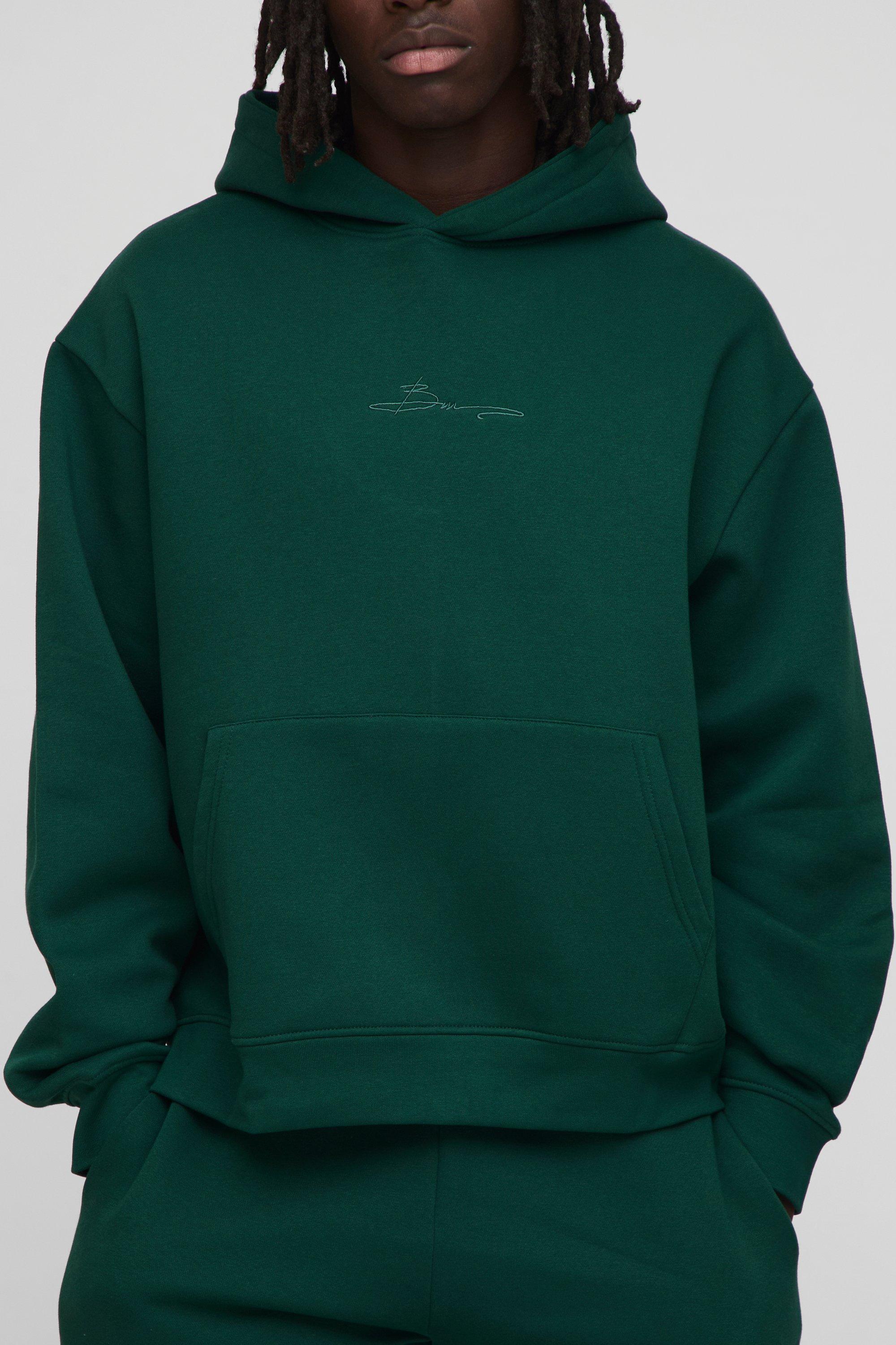 Image of Basic BM Signature Oversized Boxy Hoodie, Verde