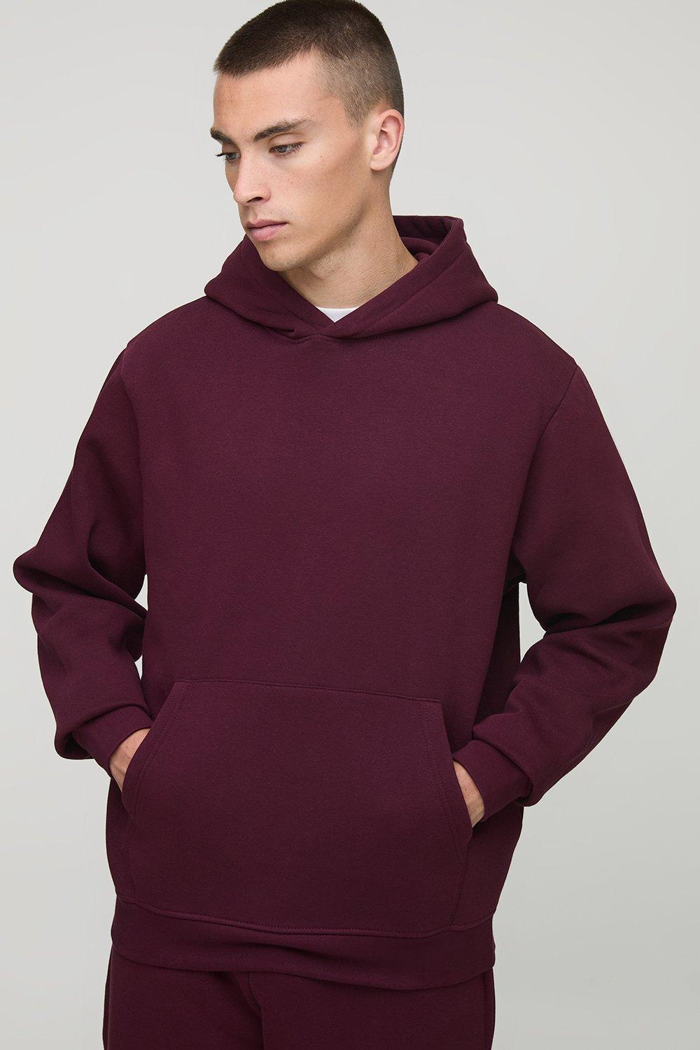 Image of Basic Regular Fit Over the Head Hoodie, Rosso