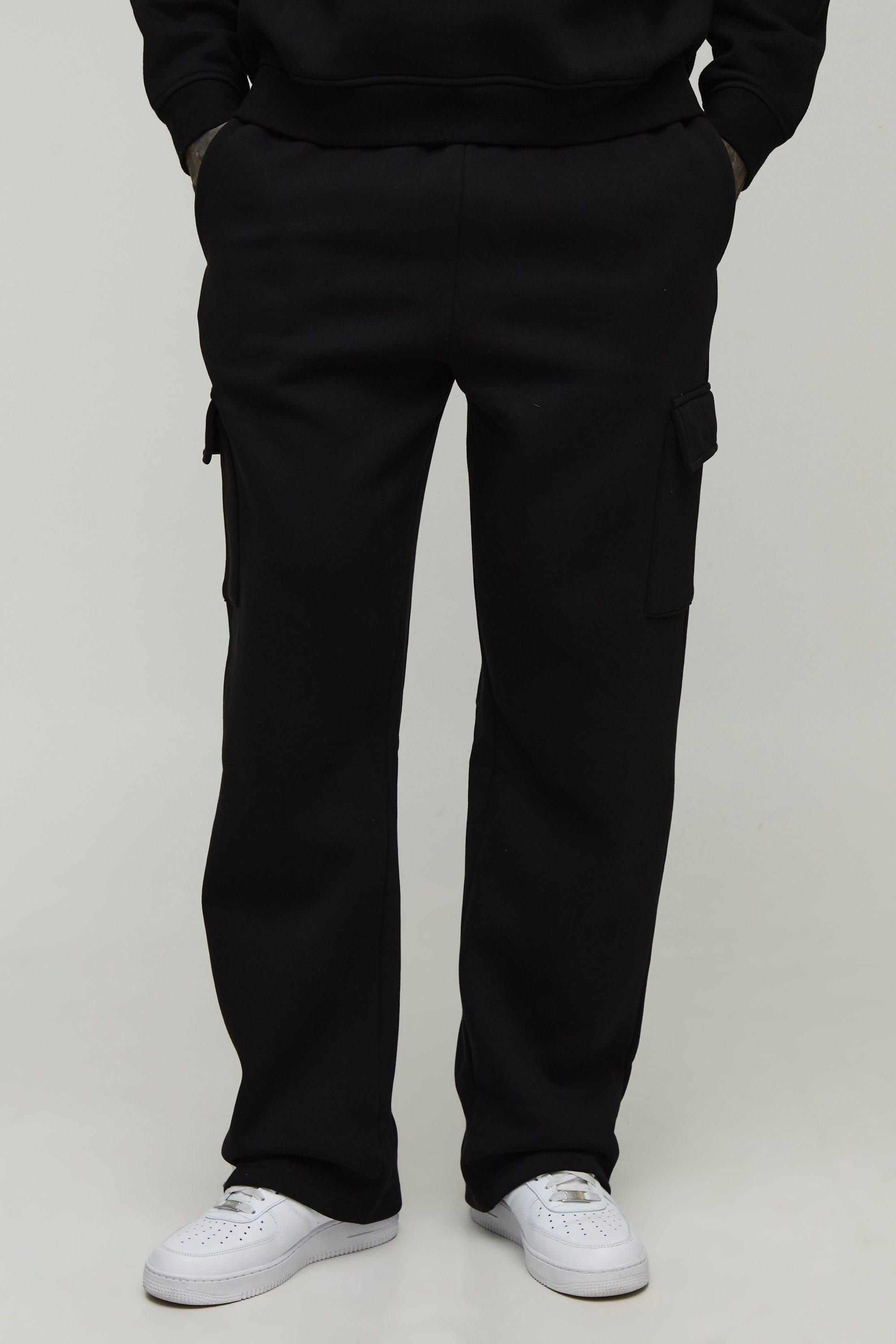 Image of Tall Basic Straight Leg Cargo Joggers, Nero