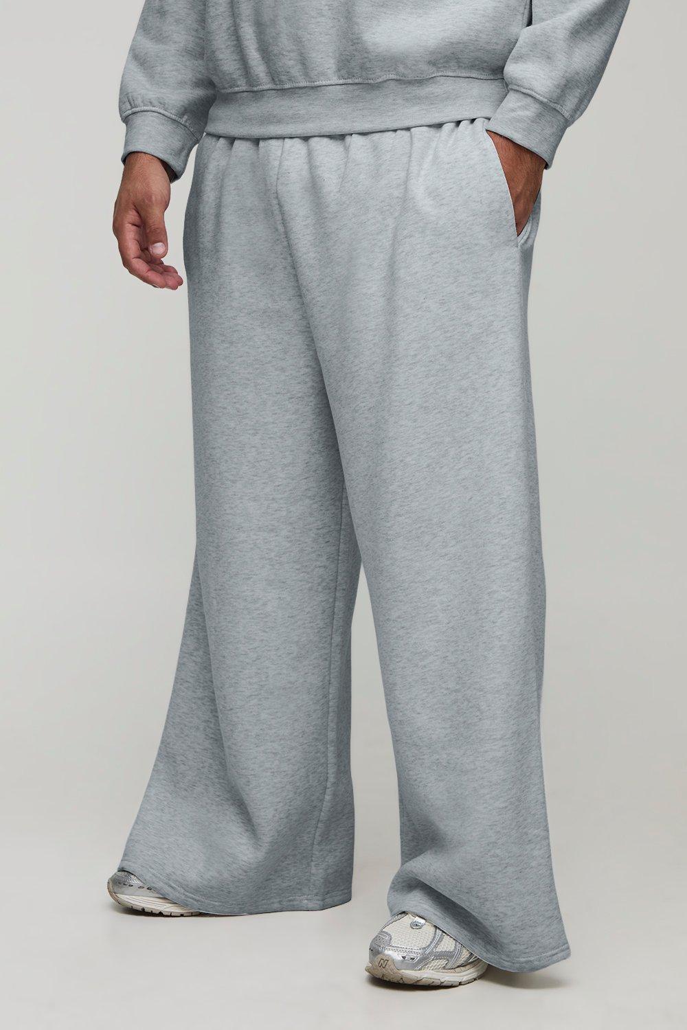 Image of Plus Basic Extreme Wide Leg Joggers, Grigio