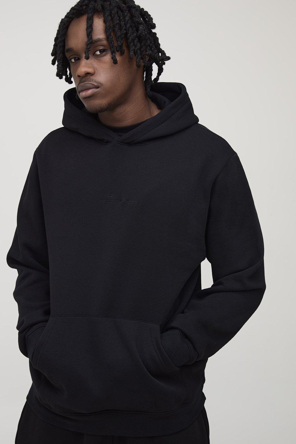 Image of Tall Basic BM Signature Regular Fit Over the Head Hoodie, Nero