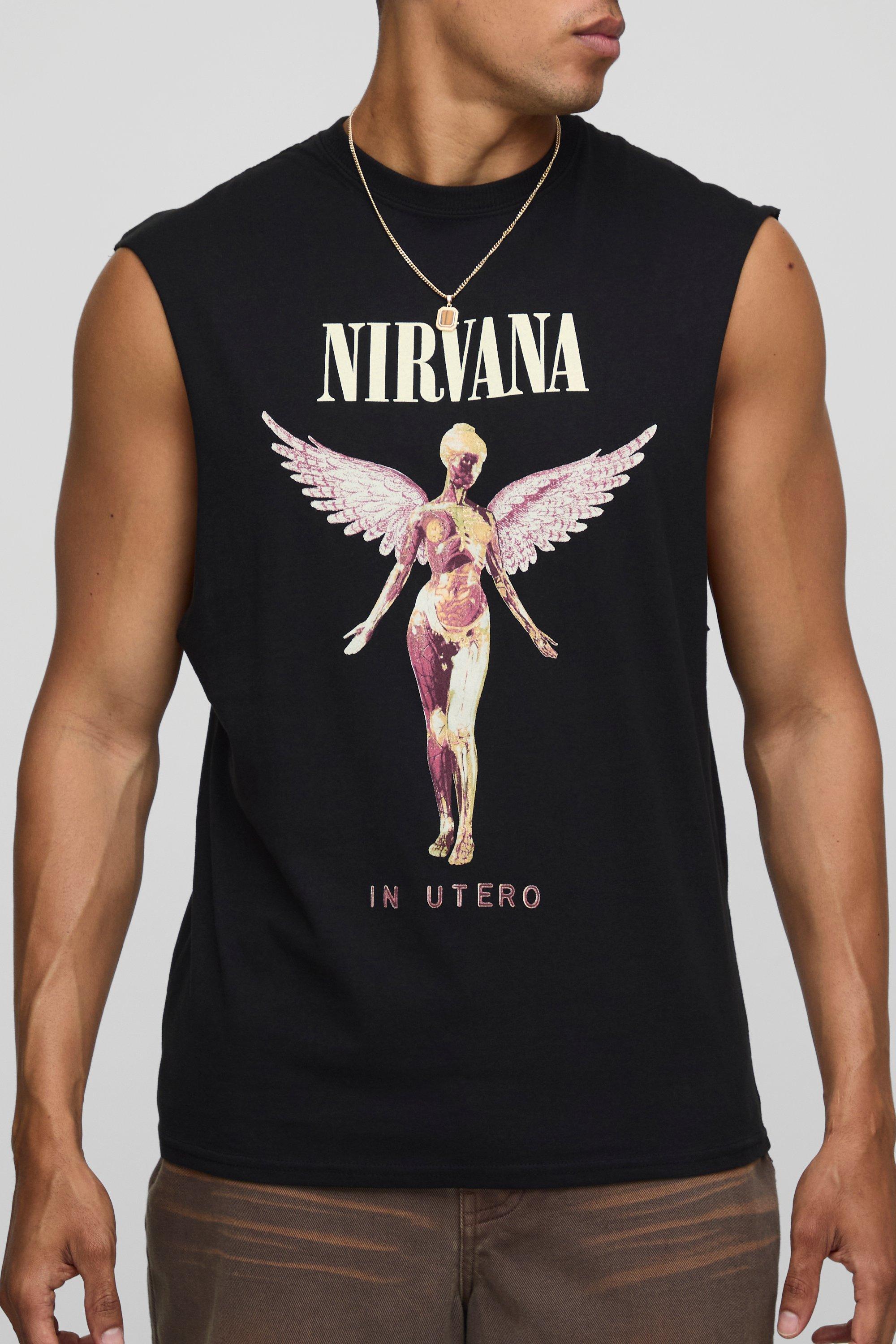 Mens Black Regular Fit Nirvana License vest, Black
