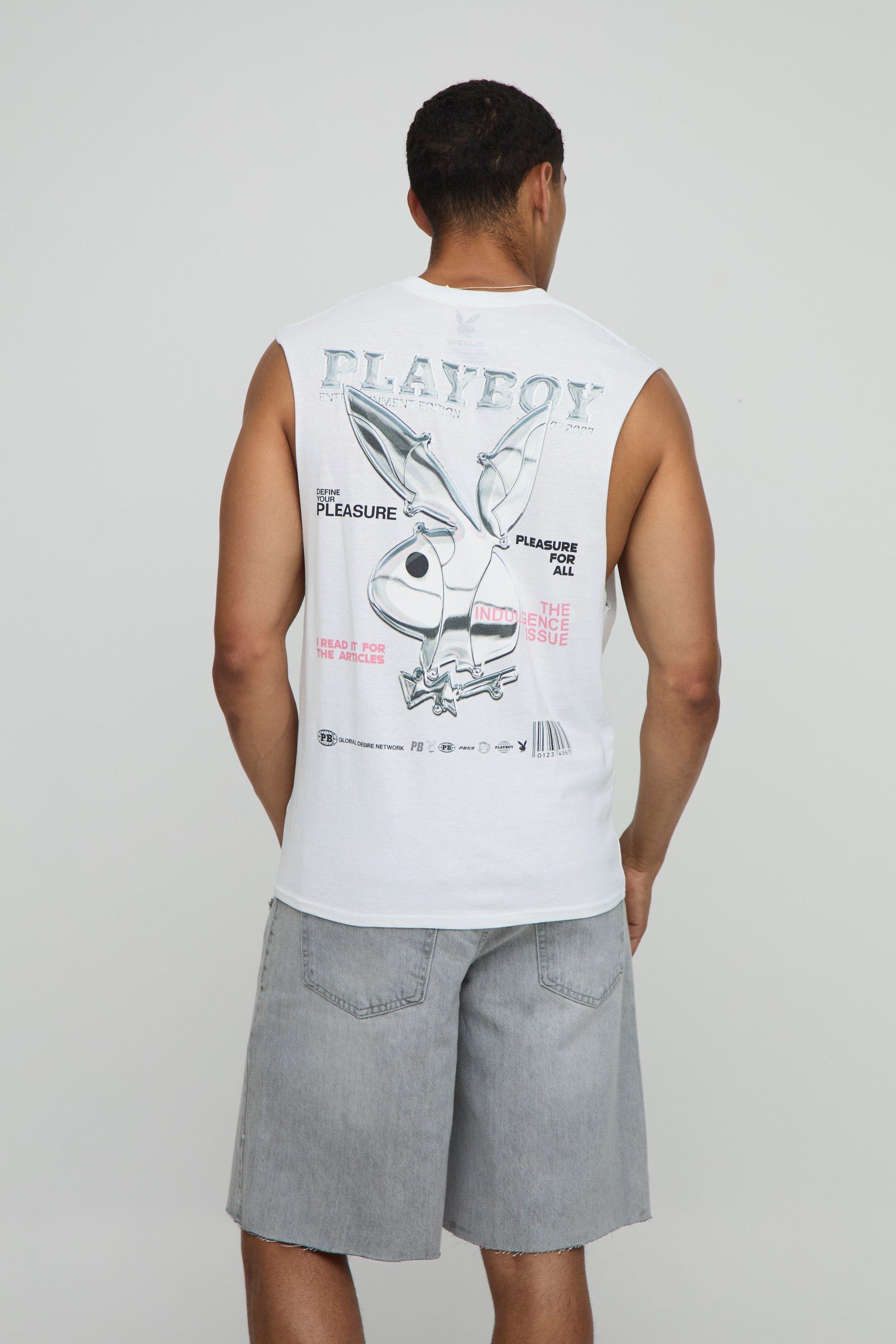 Image of Canotta bianca Regular Fit ufficiale Playboy, Bianco