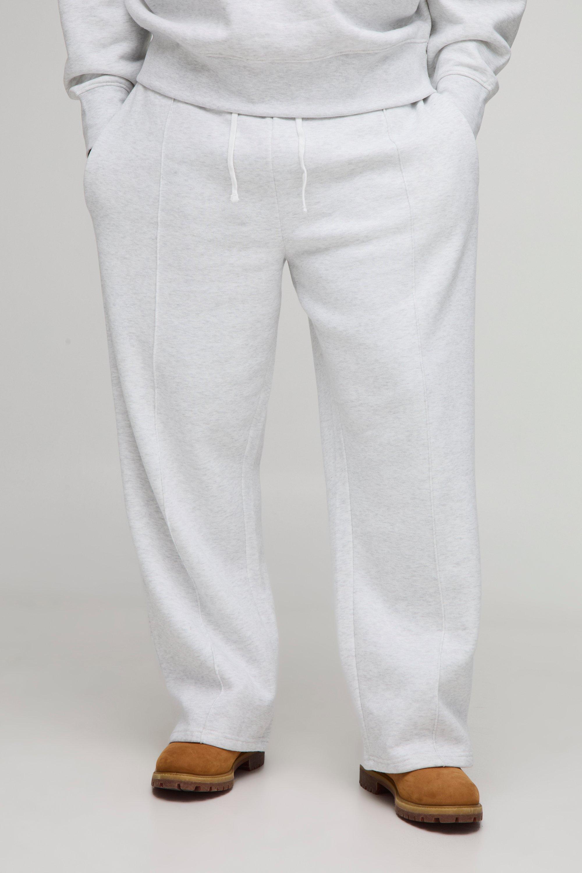 Image of Plus Relaxed Pintuck Seam Detail Joggers, Grigio