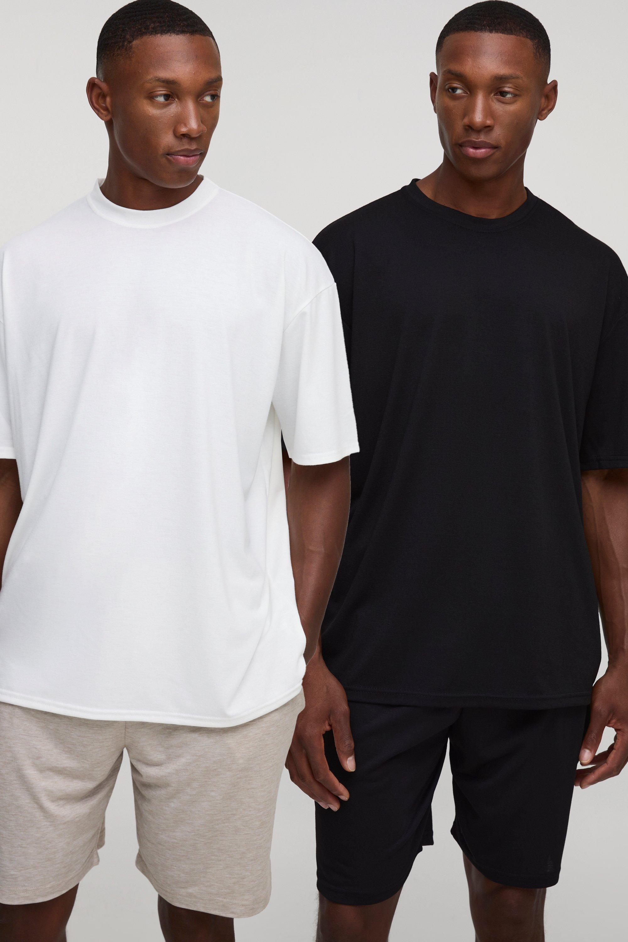 Mens Multi 2 Pack T-shirt & Short Lounge Set, Multi