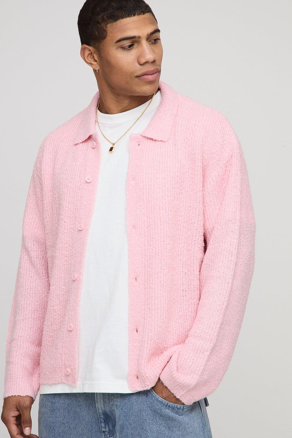 Image of Boxy Fit Brushed Knitted Shirt, Azzurro