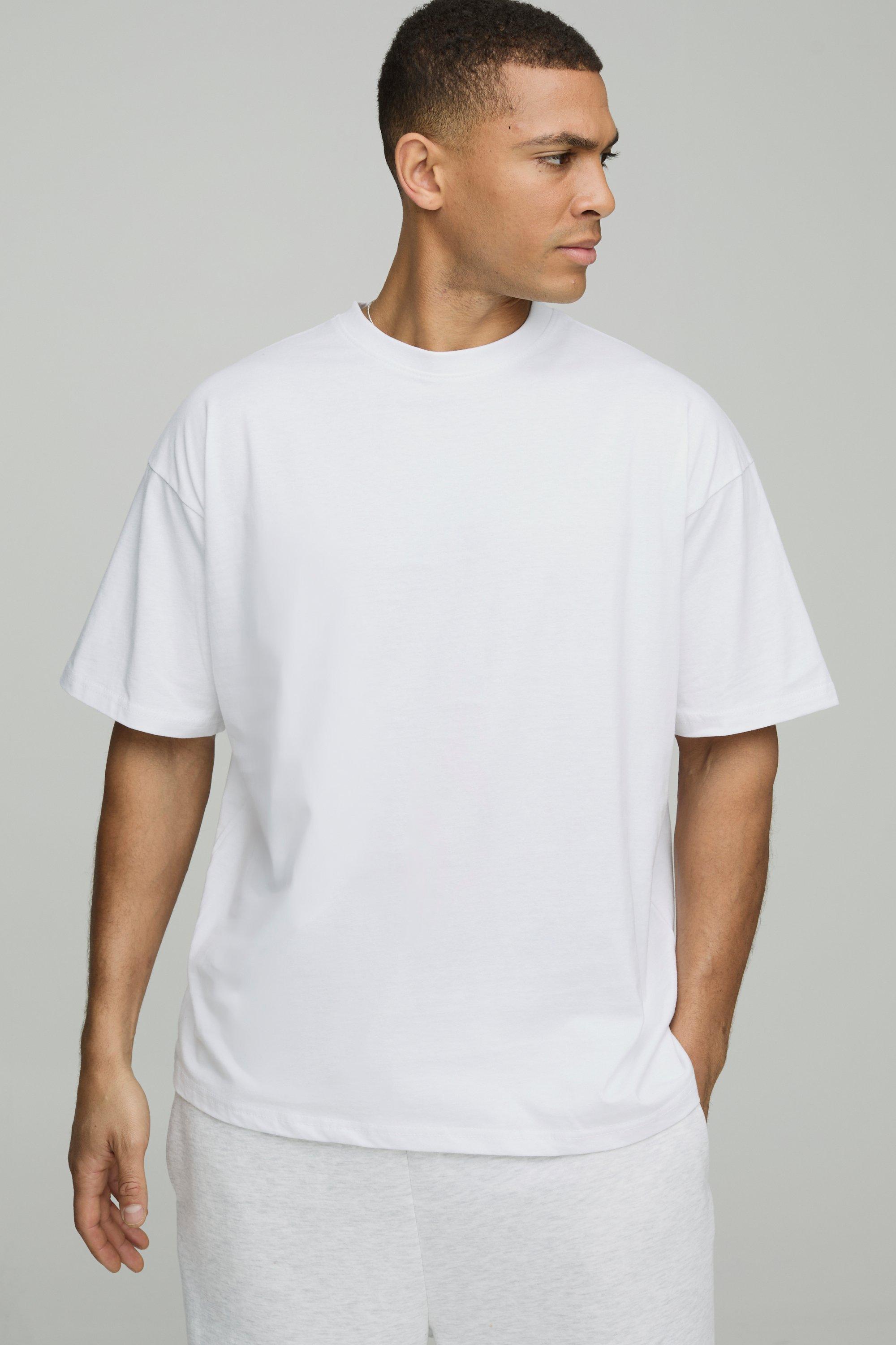 Image of T-shirt a girocollo Basic oversize, Bianco