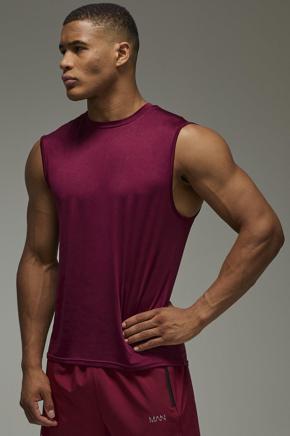 Image of Man Active Regular Lightweight Essentials Gym Tank, Rosso