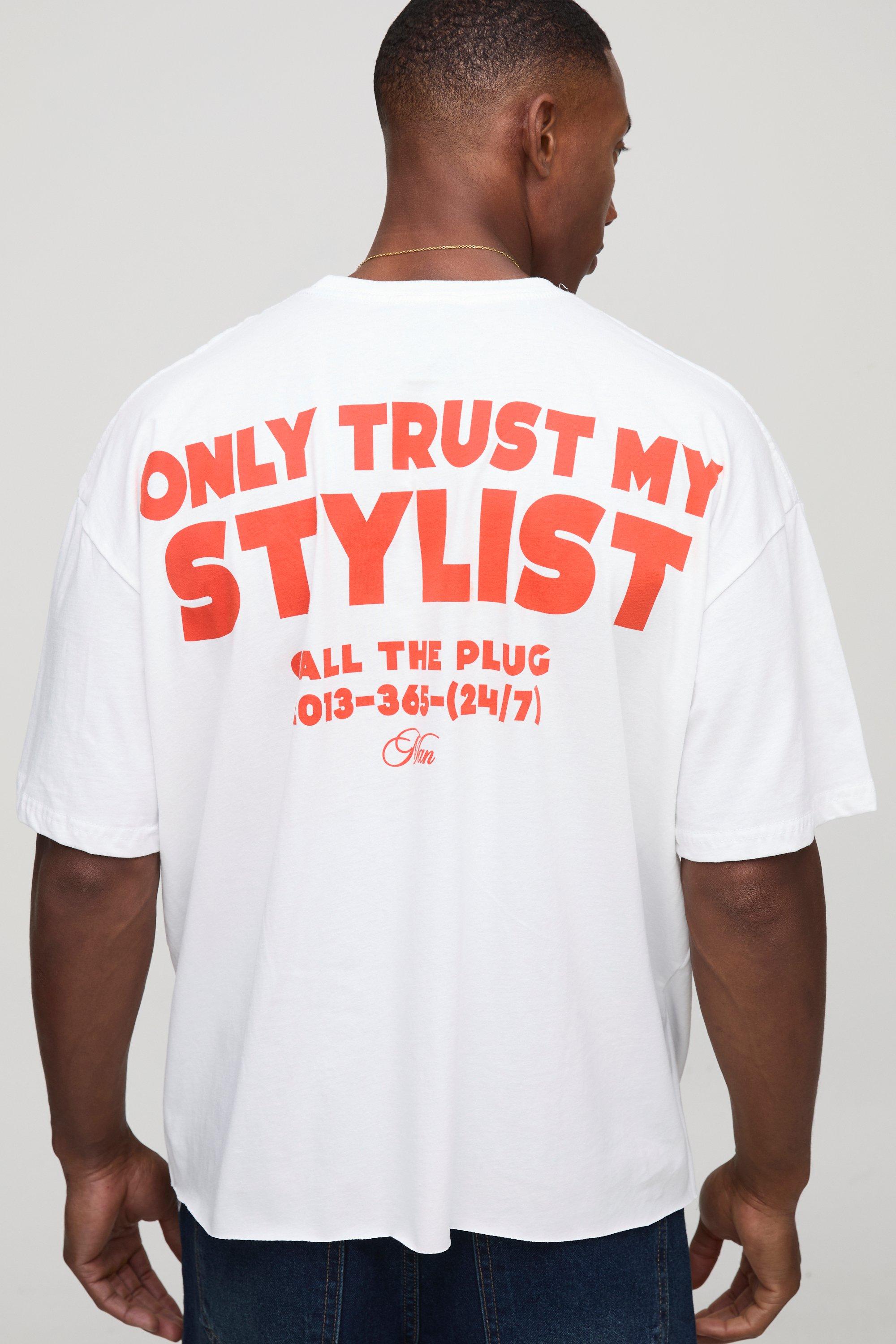 Image of White Oversized Boxy Slogan T-Shirt, Bianco