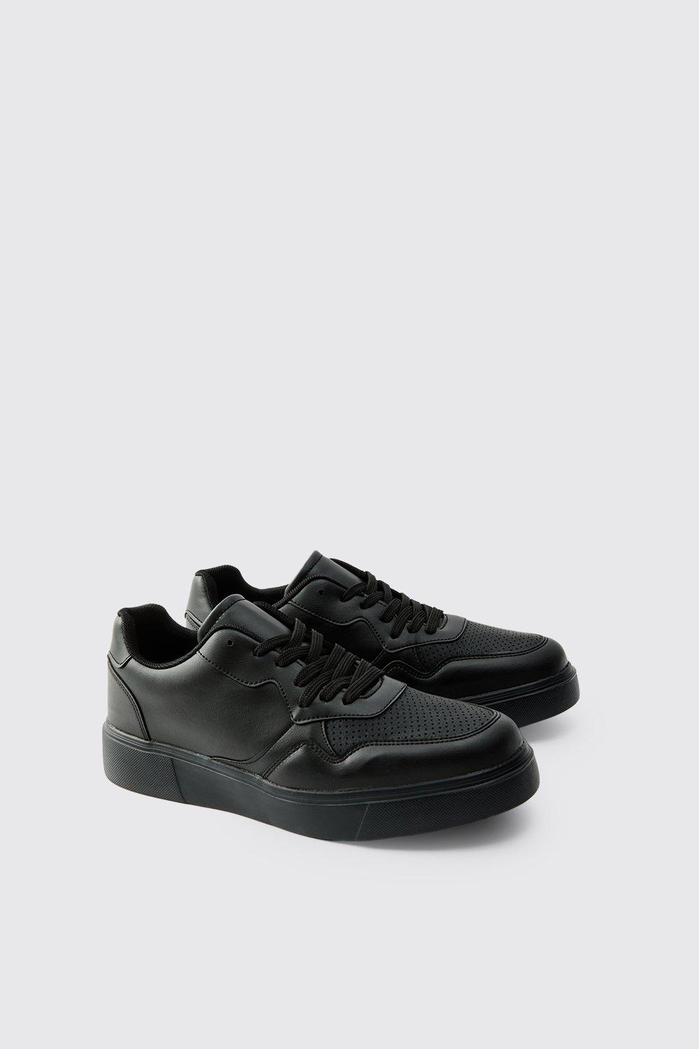 Mens Black Chunky Mesh Panel Trainers, Black