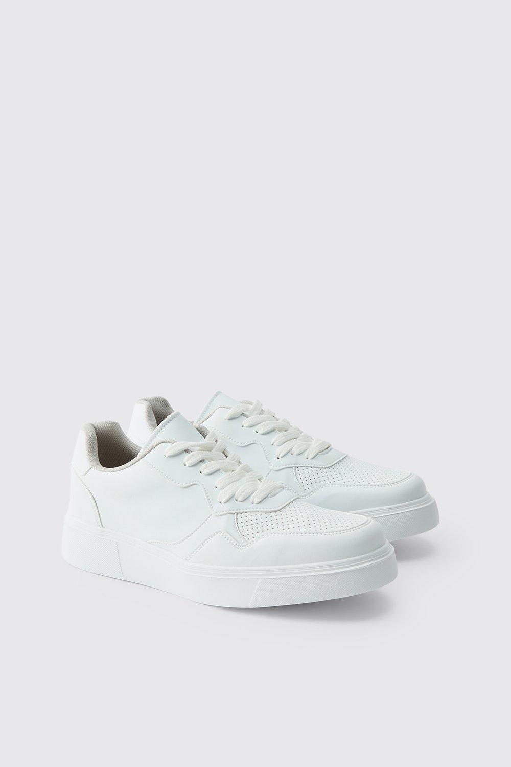 Mens White Chunky Mesh Panel Trainers, White
