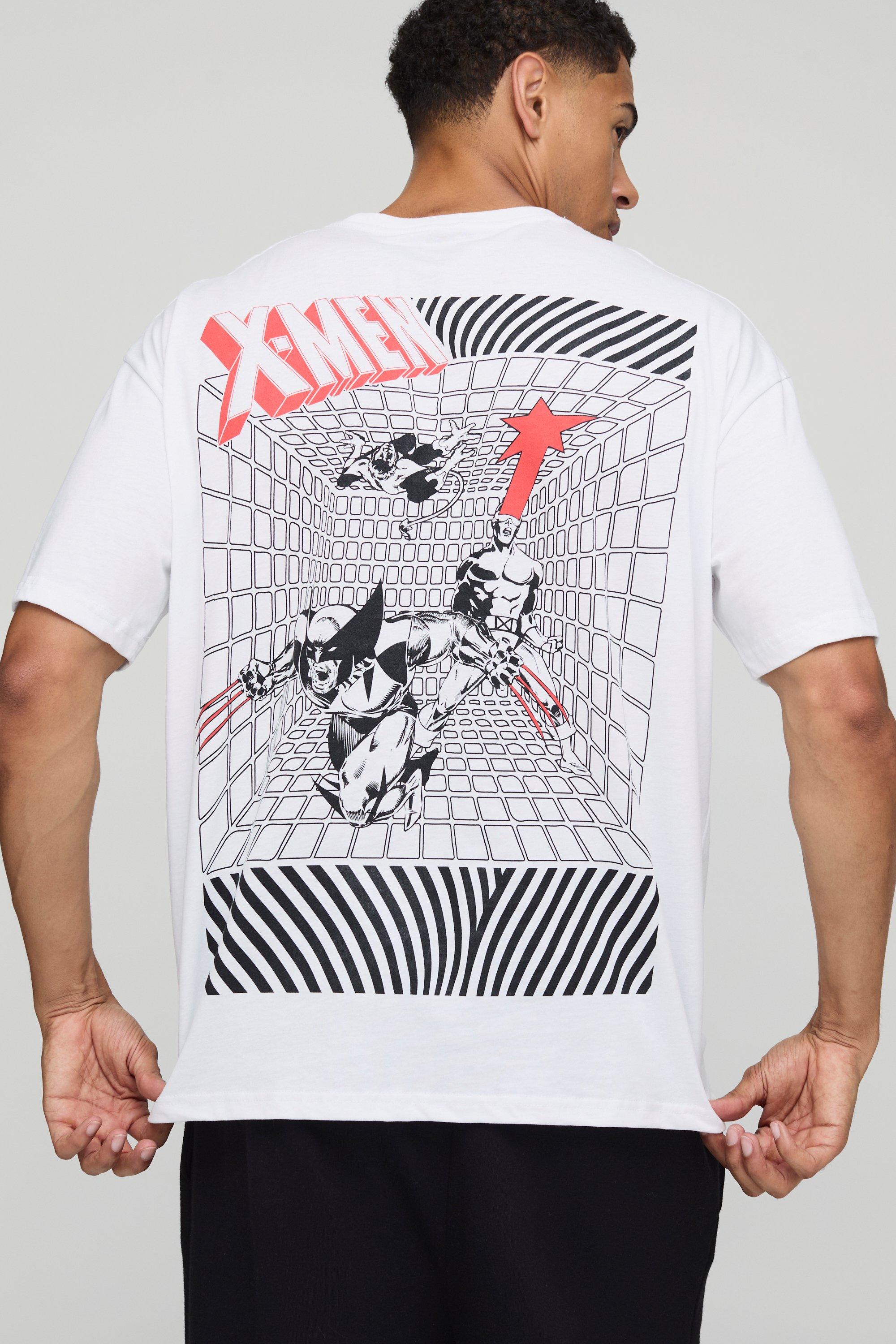 Mens White Oversized Marvel X-Men License Printed T-Shirt, White