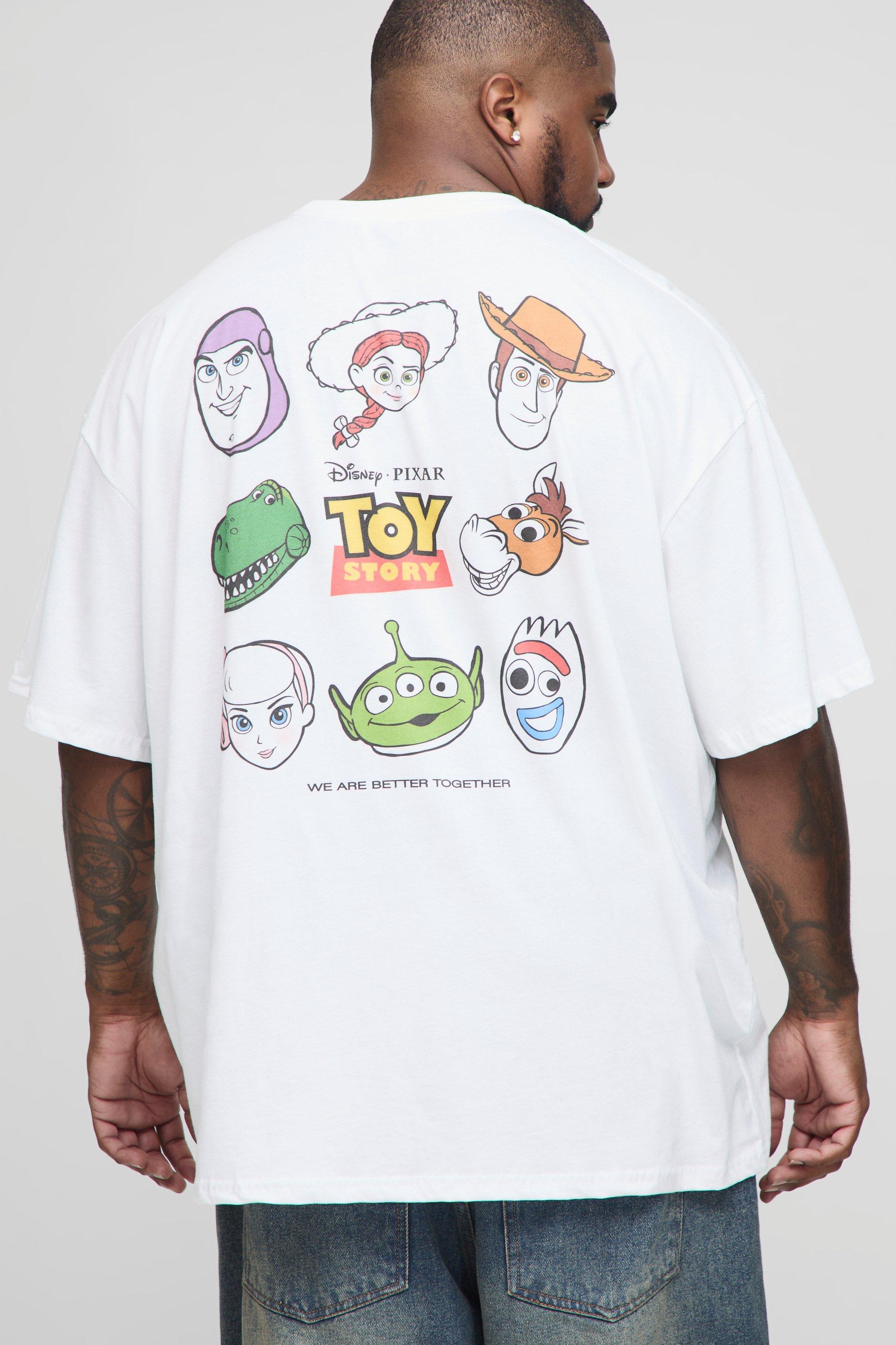 Image of Plus Oversized Disney Toy Story License Printed T-Shirt, Bianco