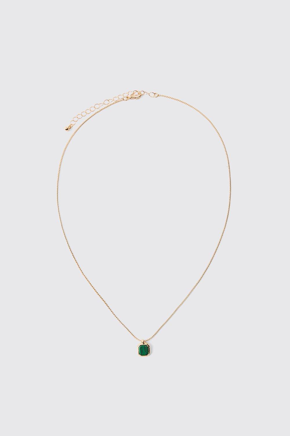 Mens Metallics Gem Pendant Necklace, Metallics