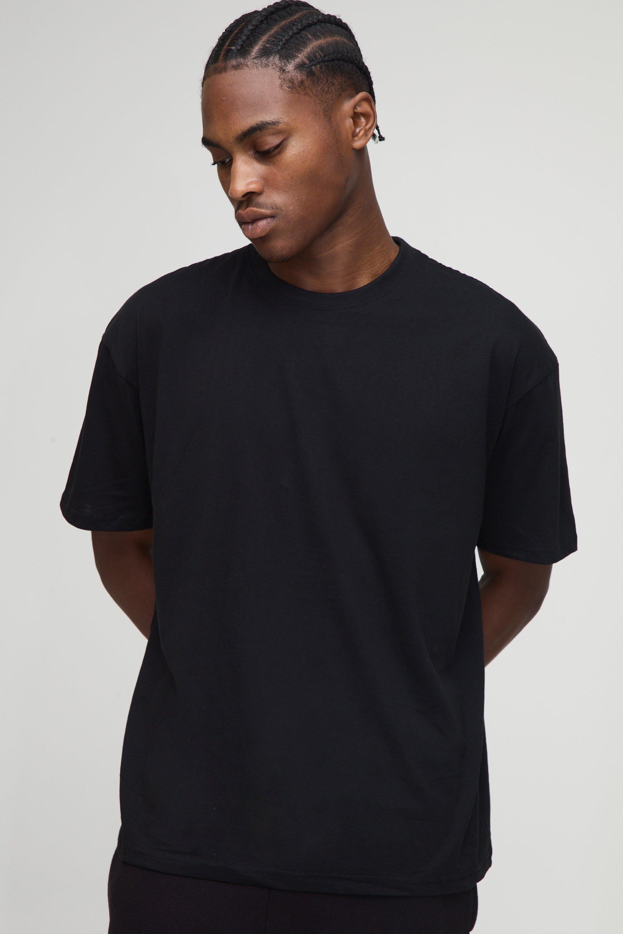 Image of Basic Oversized Crew Neck T-shirt, Nero