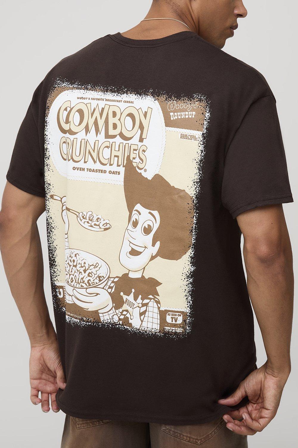 Image of Chocolate Oversized Disney Toy Story Licensed Printed T-Shirt, Brown