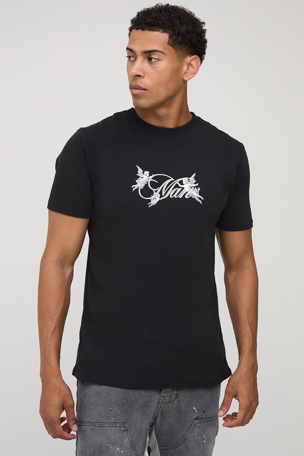 Black Slim Fit Heavyweight Interlock Man T-Shirt