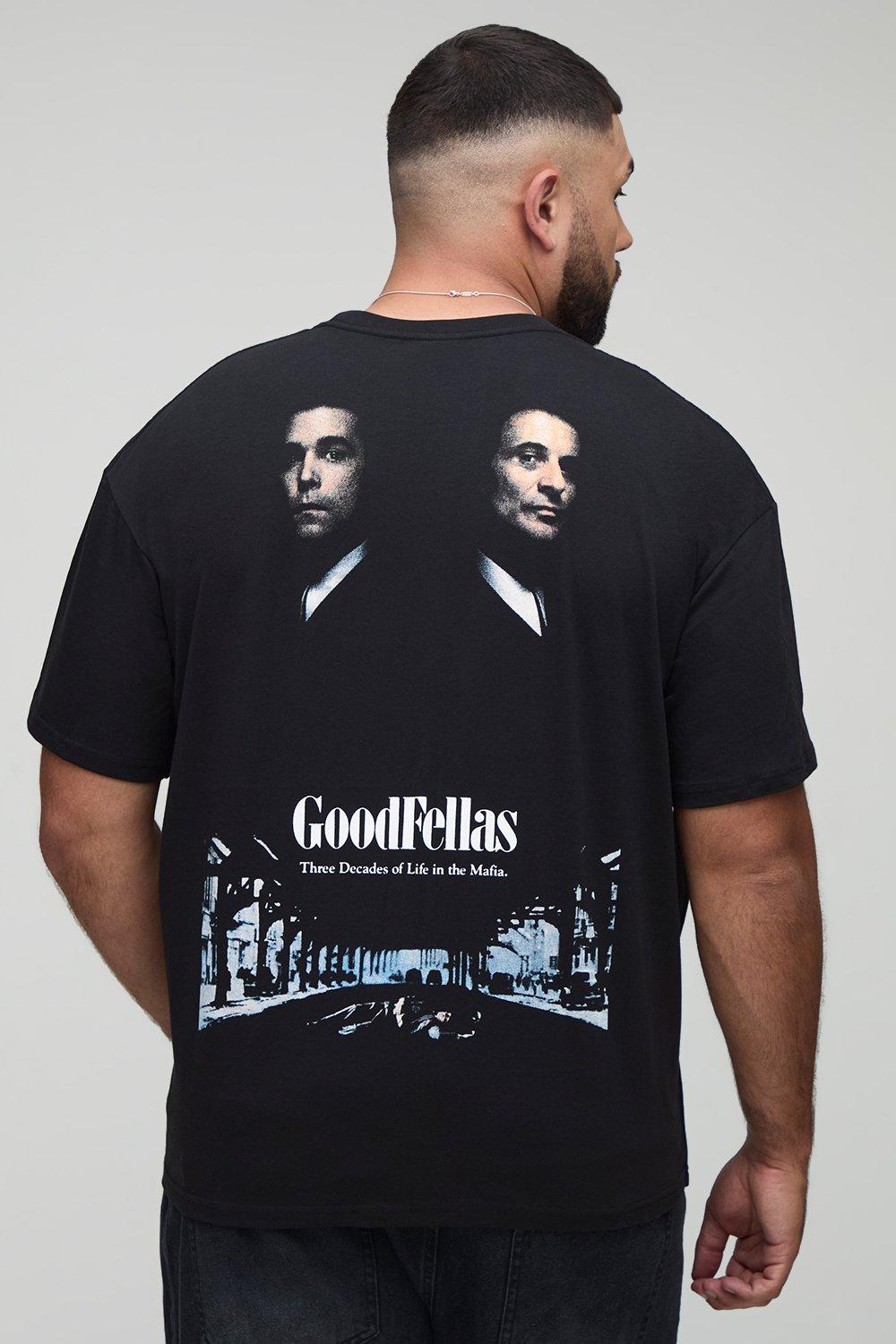 Image of Plus Oversized Goodfellas License Print T-Shirt, Nero