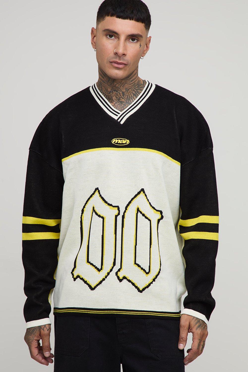 Image of Tall Varsity Knitted Hockey Top, Cream