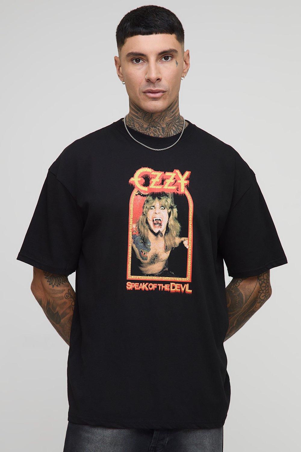 Image of Tall Oversized Fit Ozzy Ozbourne License T-Shirt, Nero