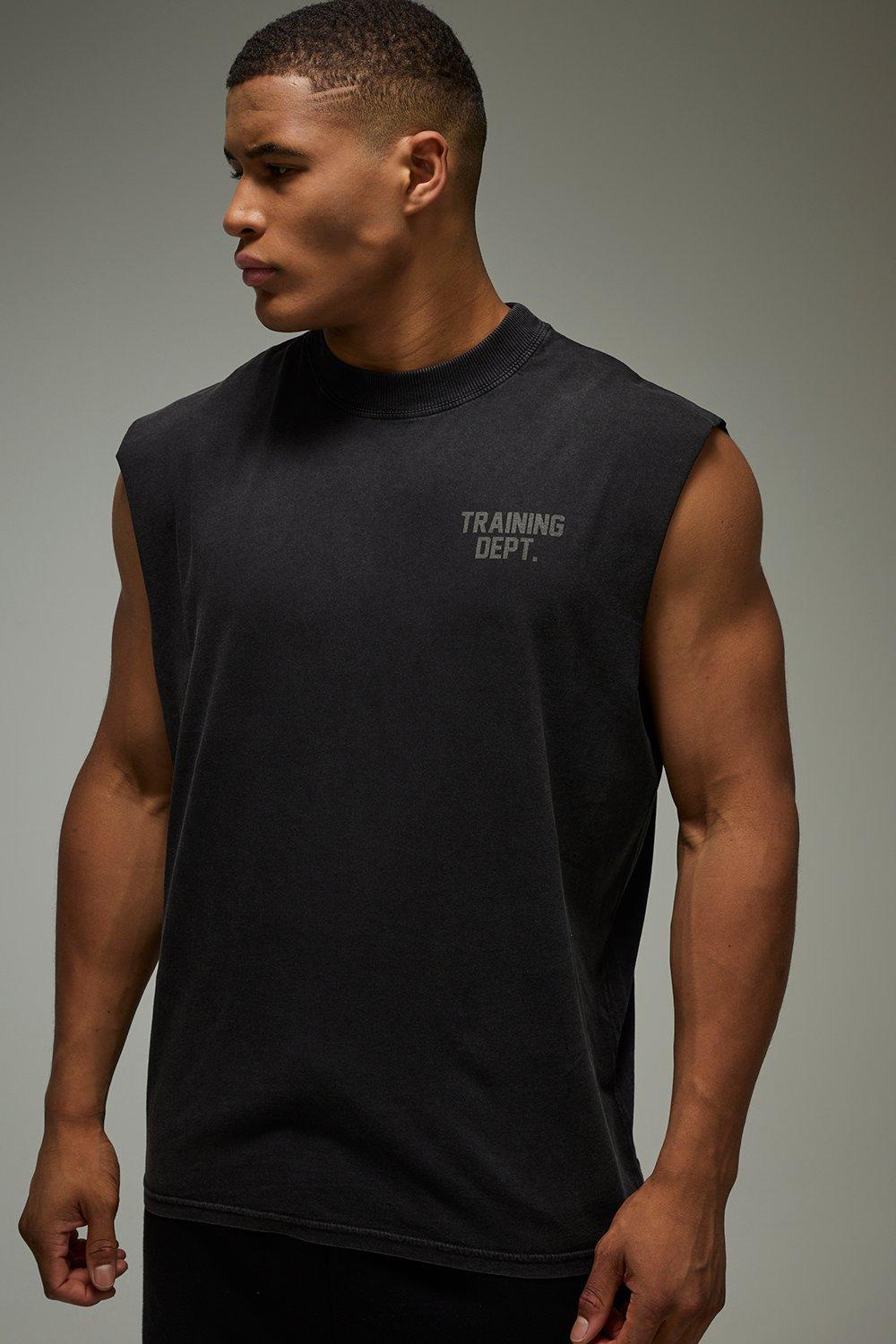 Image of Training Dept Washed Oversized Tank, Nero