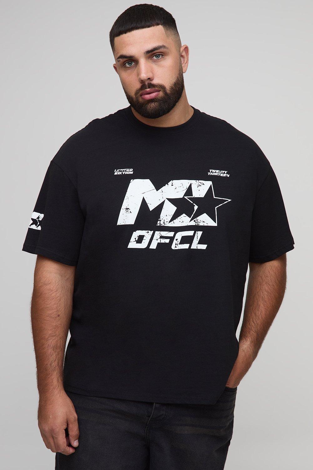 Image of Plus Oversized Boxy M Star Graphic T-Shirt, Nero