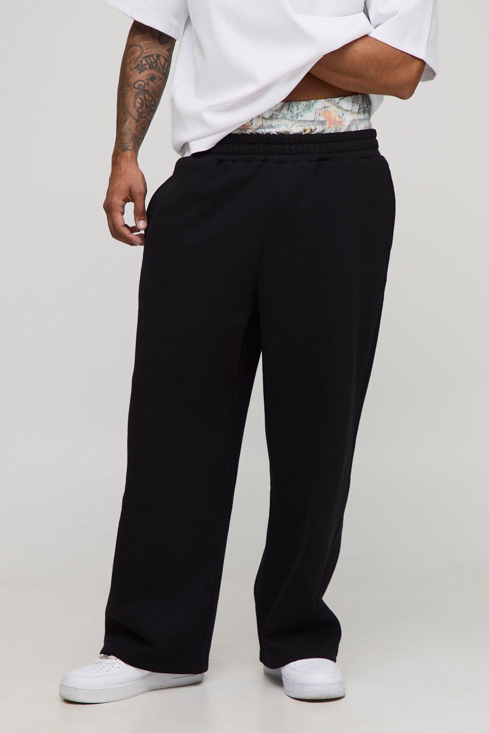Image of Wide Leg Camo Printed Boxer Waistband Joggers, Nero