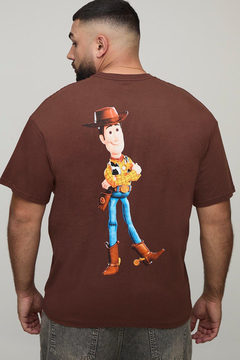 Image of Plus Oversized Disney Toy Story License Print T-Shirt, Brown