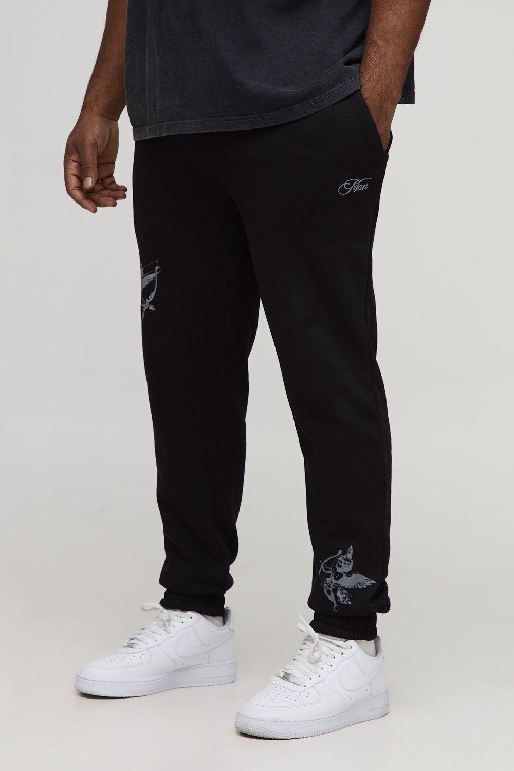 Image of Plus Regular Fit Cherub Worldwide Print Jogger, Nero