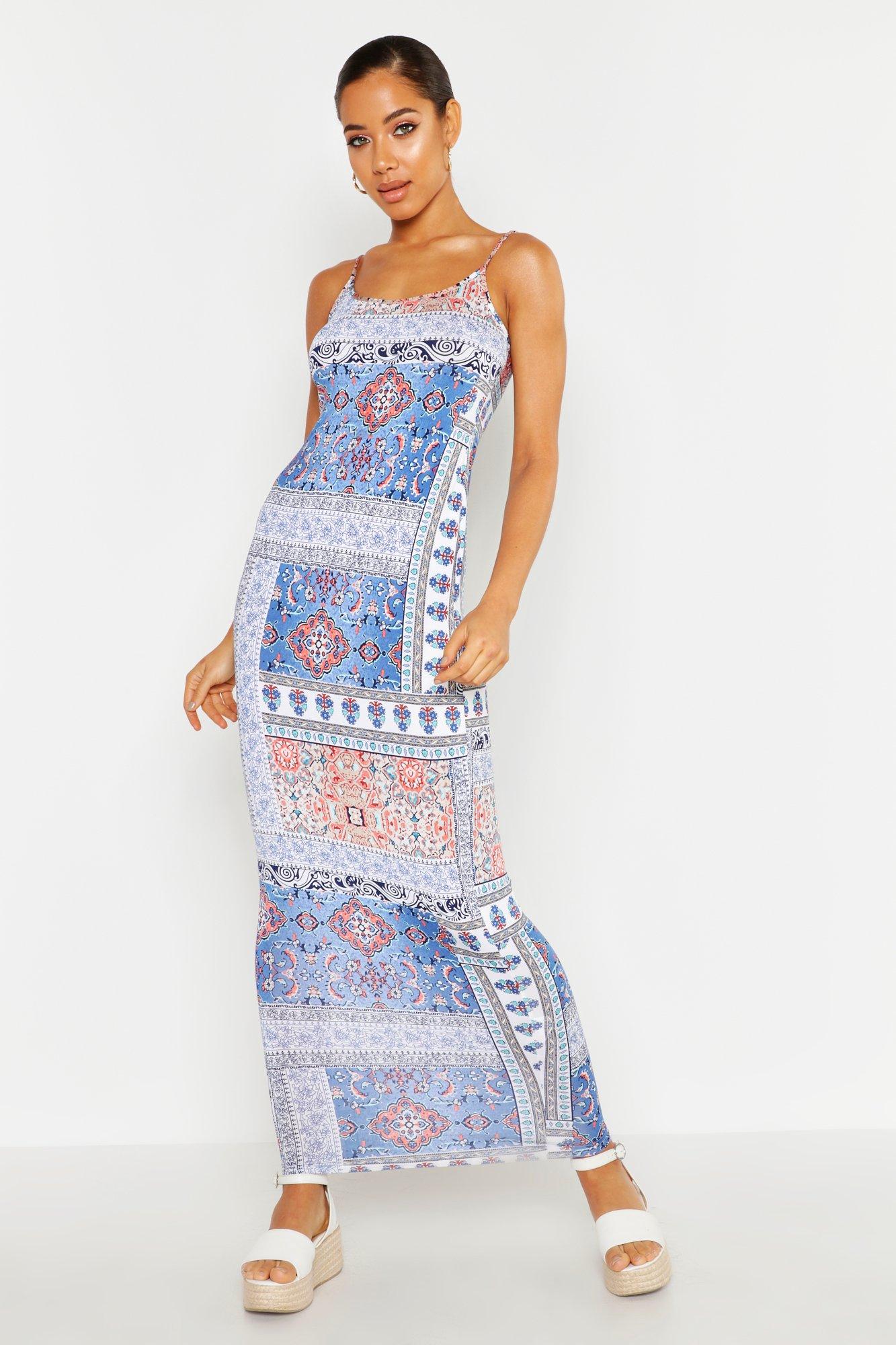 blue paisley maxi dress