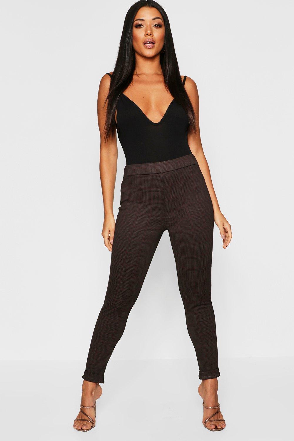 ladies brown skinny trousers