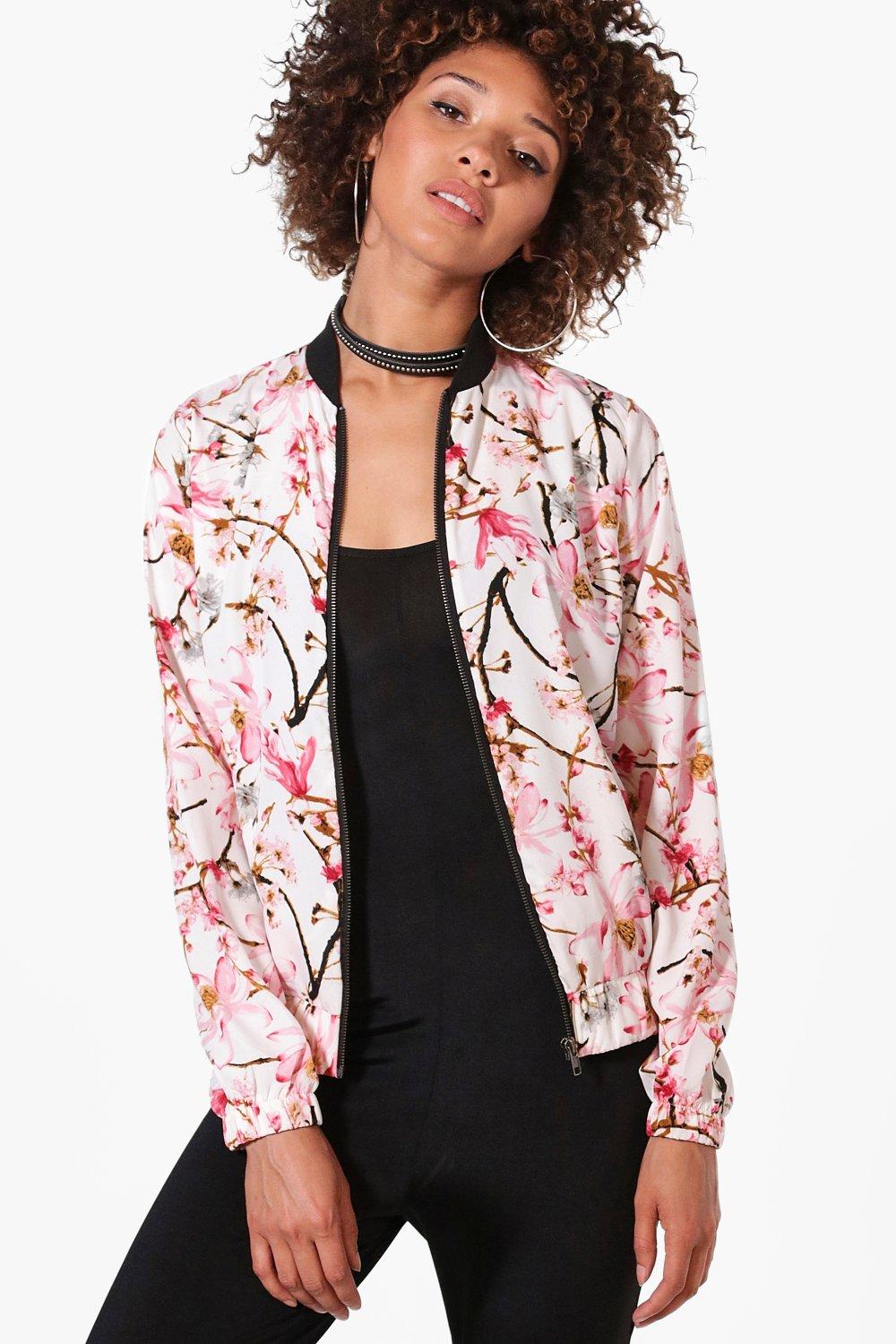 Charlotte Cherry Blossom Bomber Jacket | Boohoo