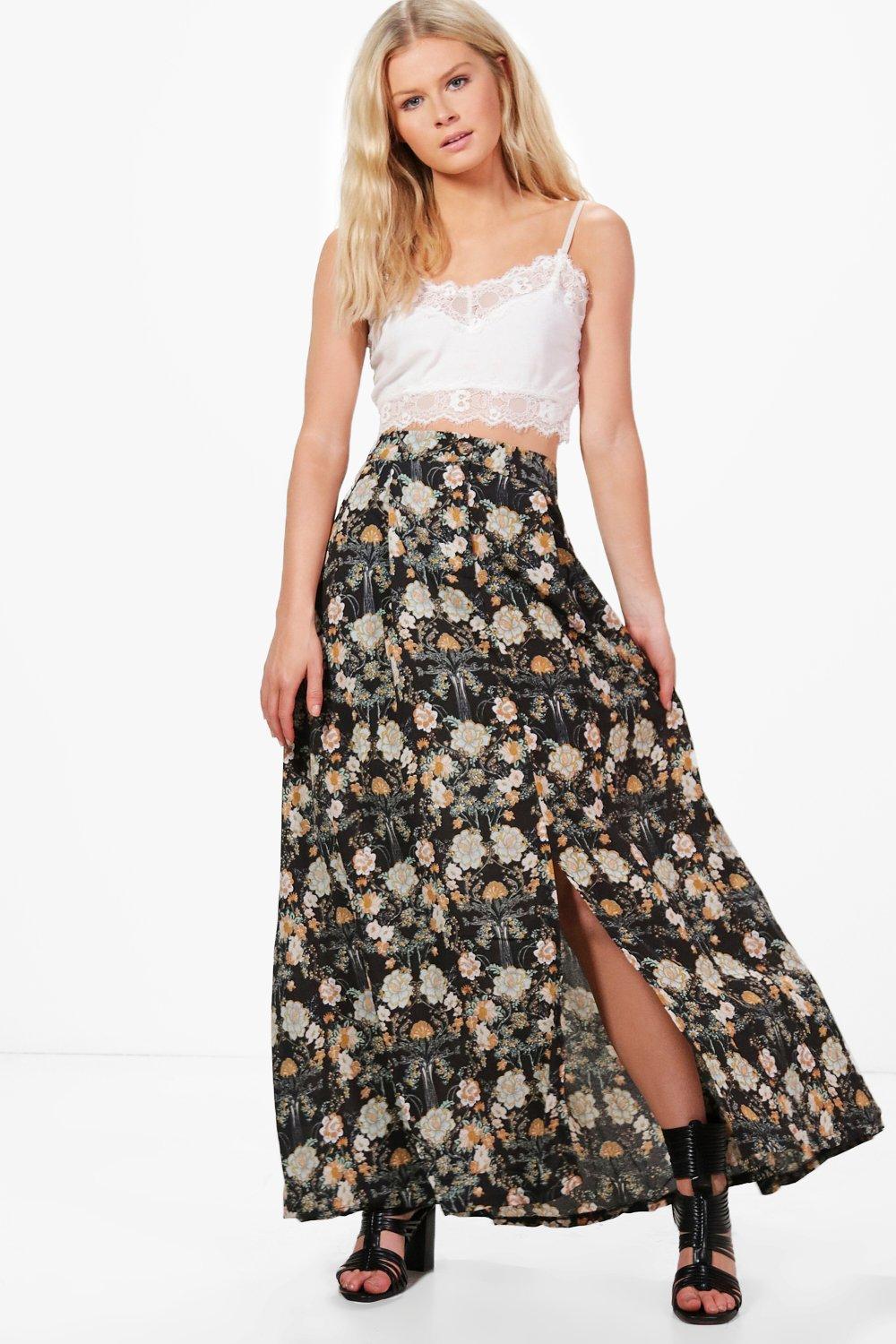 floral print maxi skirt