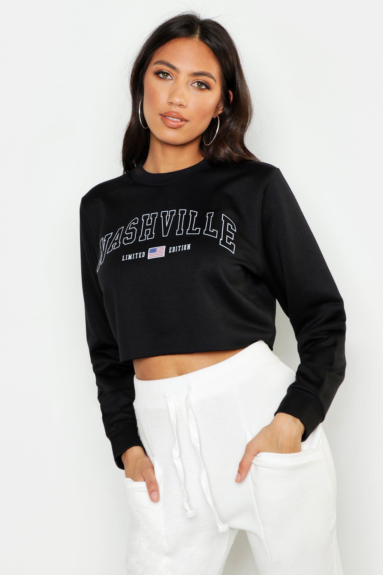 

Толстовка с округлым декольте Nashville, Black