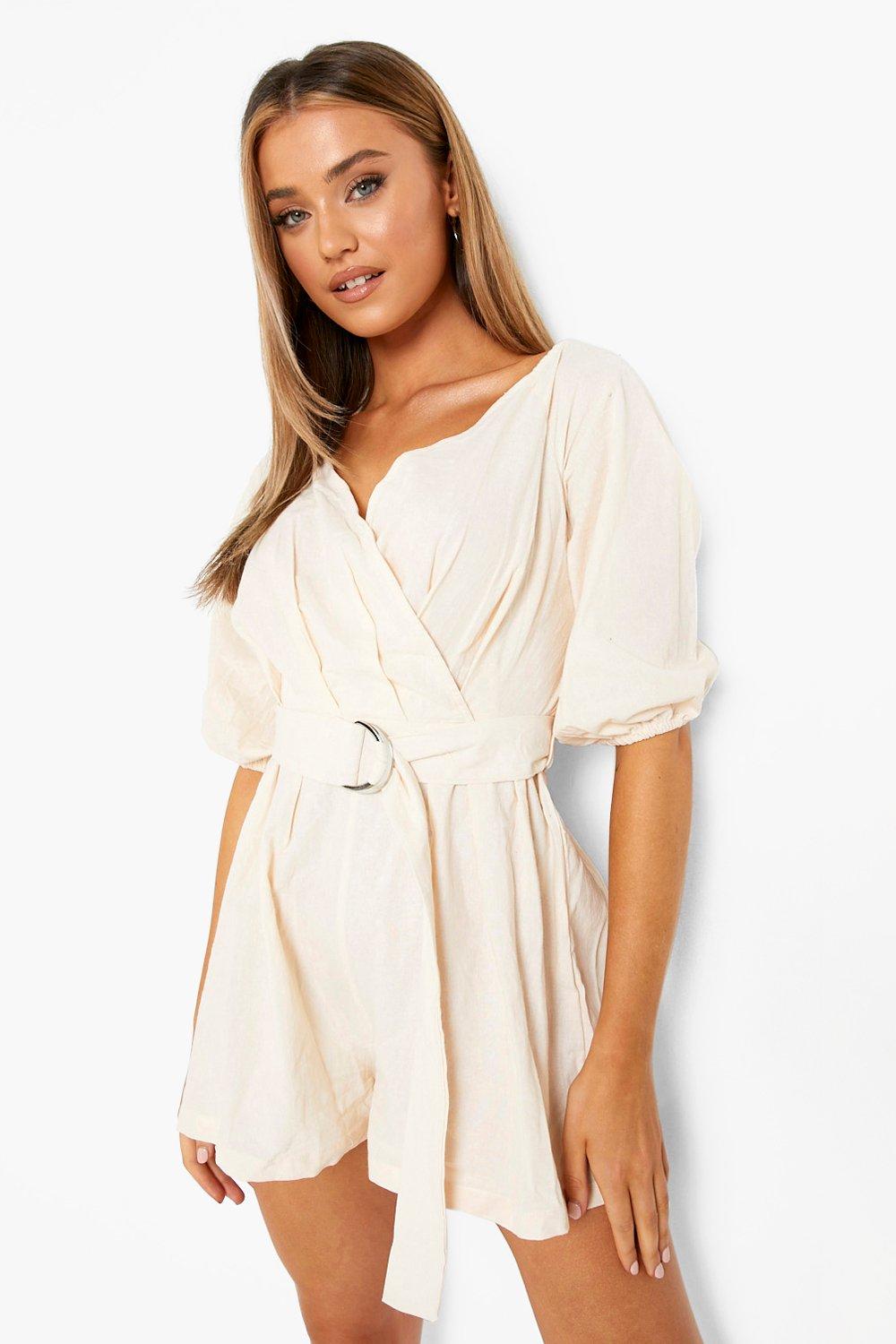 strapless white playsuit