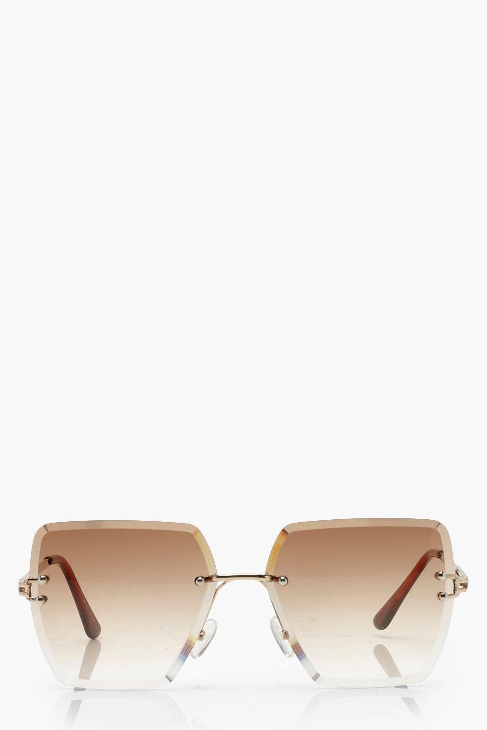 Womens Square Brown Lens Oversized Sunglasses - One Size, Brown